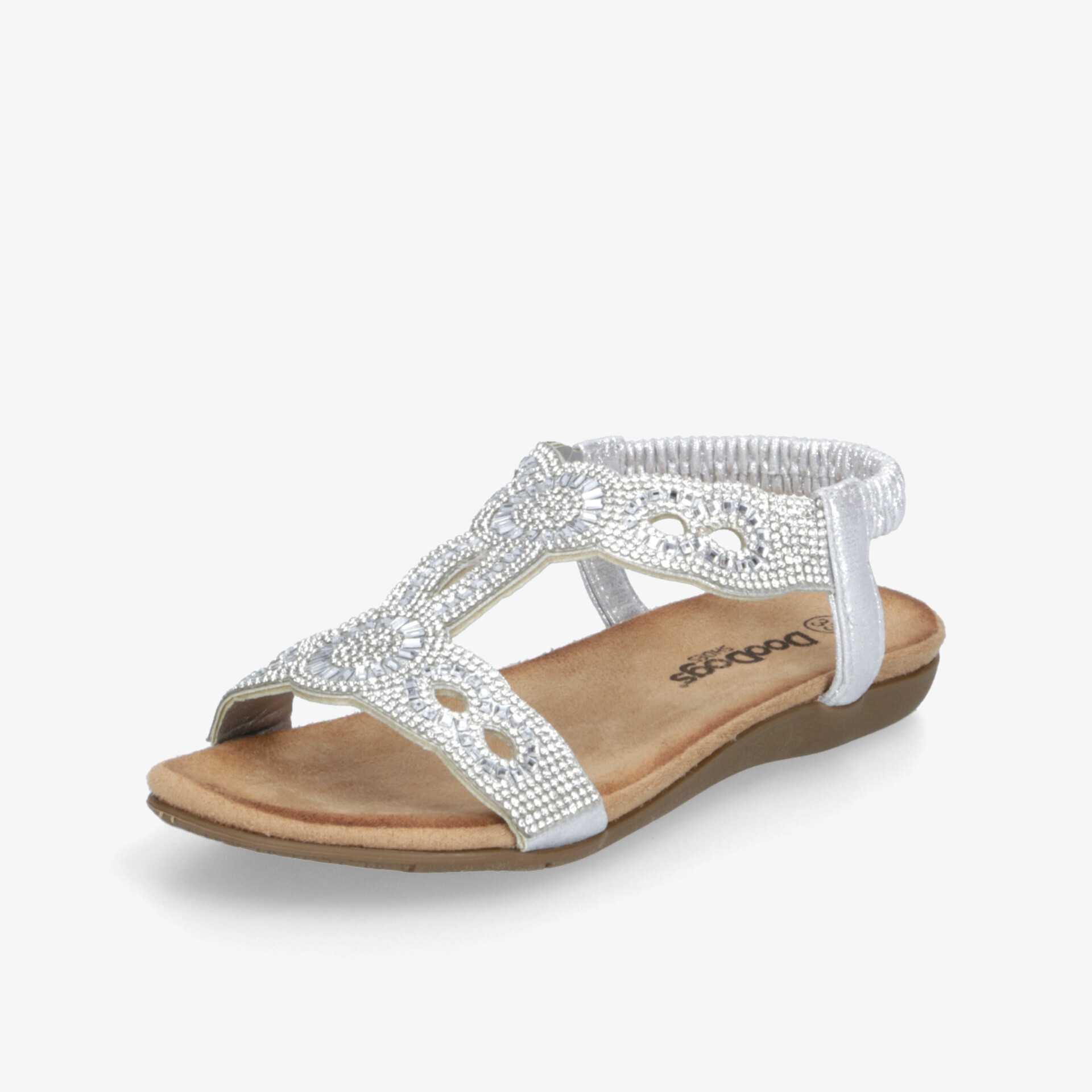 Elegante Sandale mit funkelnder Strassverzierung und bequemem Fußbett für komfortablen Sommer-Look