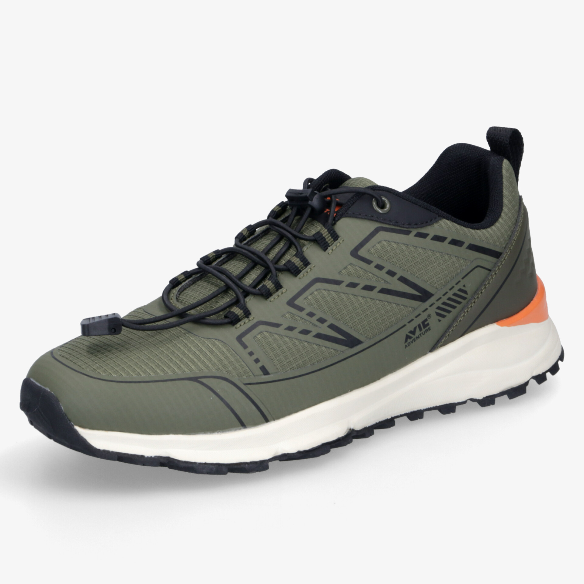 Moderner grüner Sneaker mit robuster Sohle und sportlichem Design für vielseitigen Einsatz und bequemen Tragekomfort.