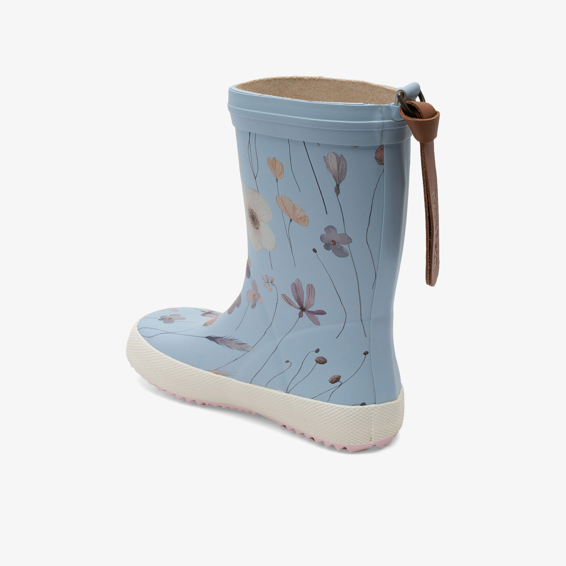 Wasserdichter Regenstiefel mit floraler Musterung in Fliedertönen, langlebig, rutschfest und komfortabel mit praktischer Schlaufe