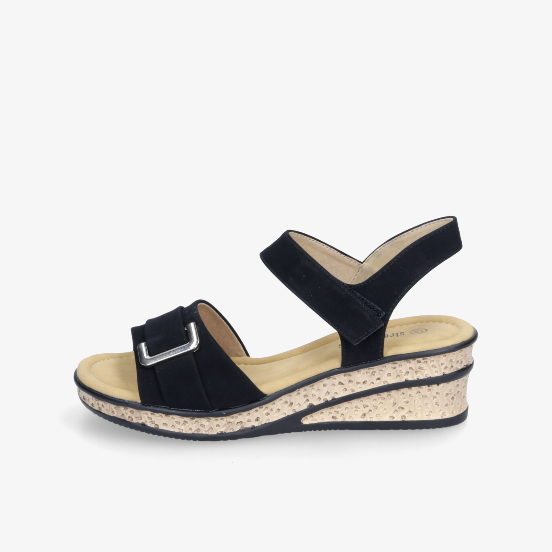 Bequeme Sandale mit verstellbarem Riemen und Keilabsatz, weiches Fußbett für angenehmen Tragekomfort