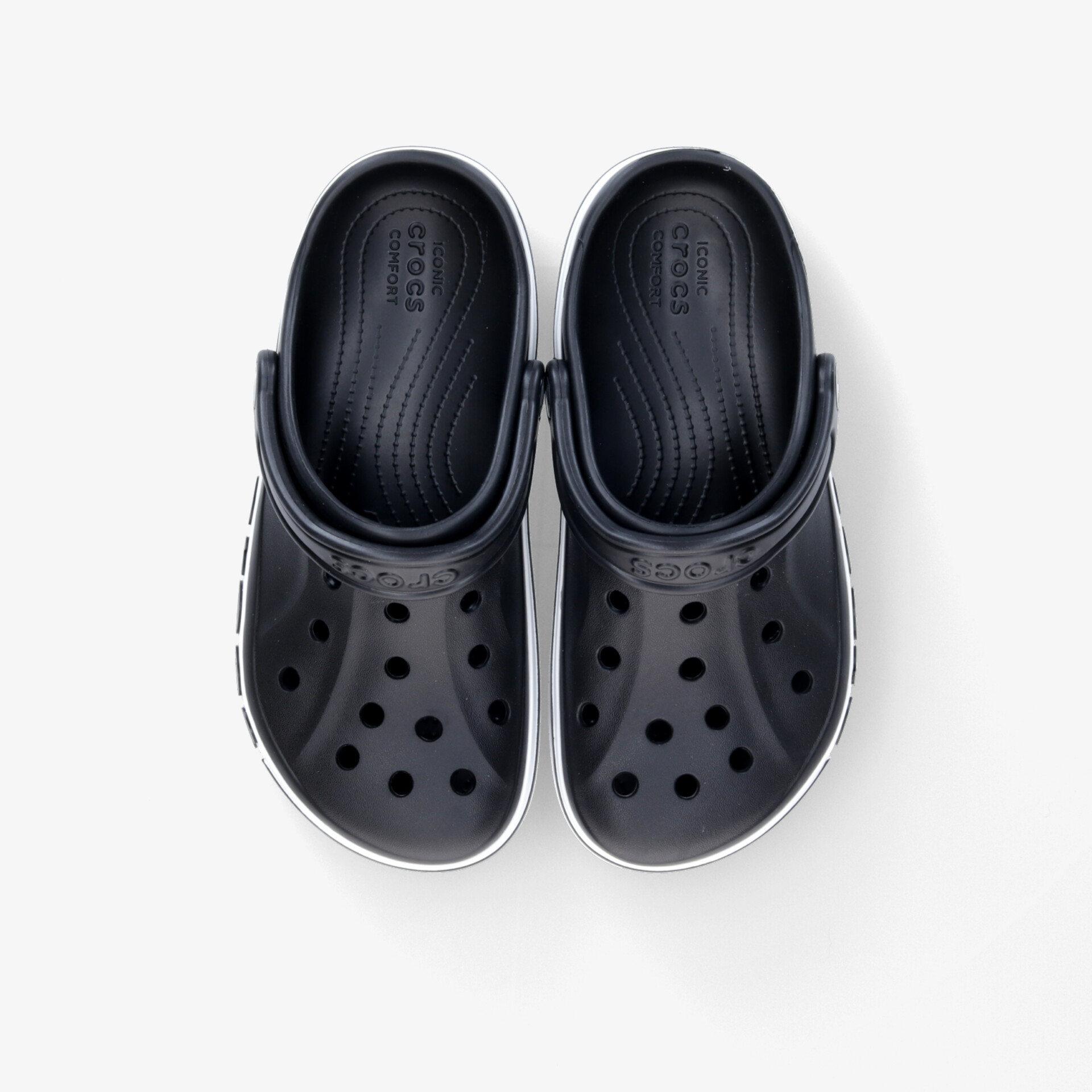 Schwarze, bequeme Schlupfschuhe mit Belüftungslöchern, leicht, strapazierfähig und rutschfester Sohle
