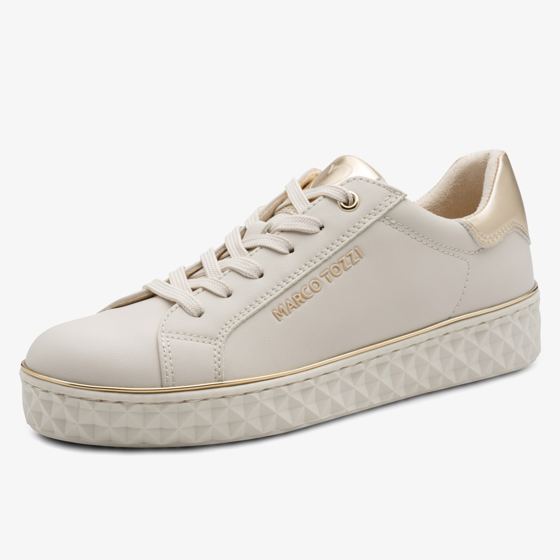 Eleganter weißer Sneaker mit stabiler Sohle und bequemer Passform, ideal für den Alltag.