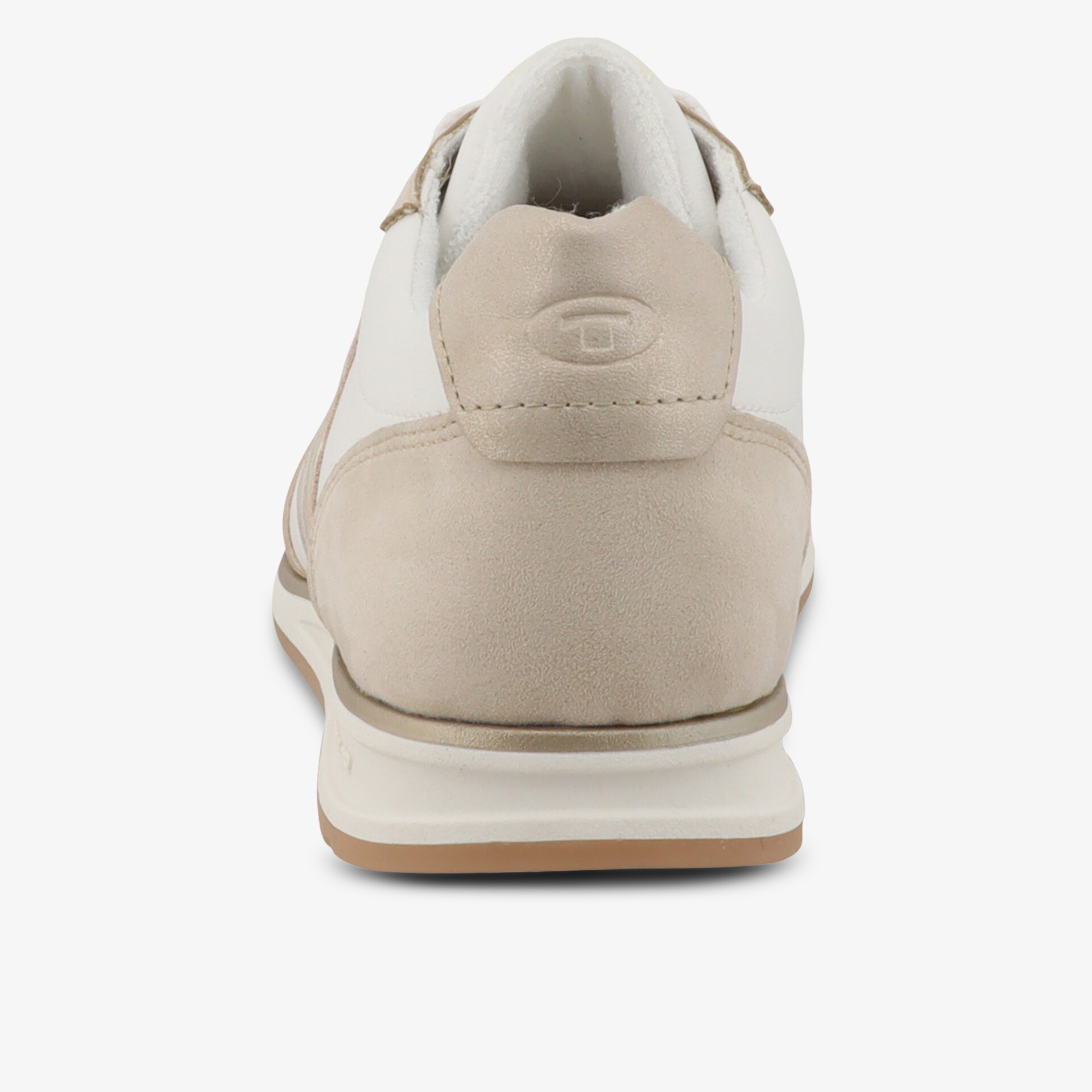 Rückansicht eines bequemen Sneakers mit hochwertigem Leder und rutschfester Sohle