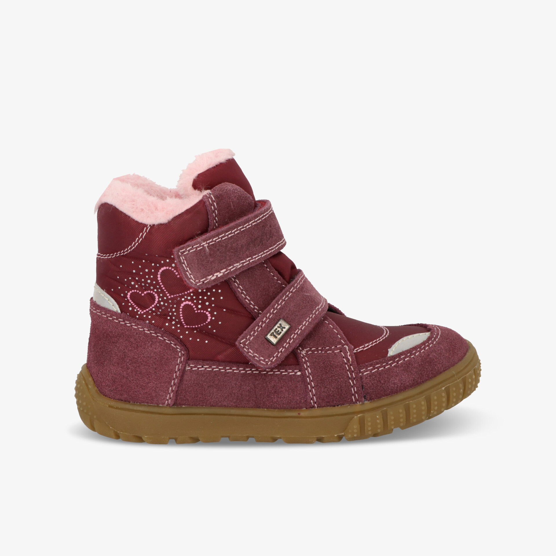 Schöne rote Stiefel mit Klettverschluss und rutschfester Sohle für optimalen Tragekomfort und Stil.