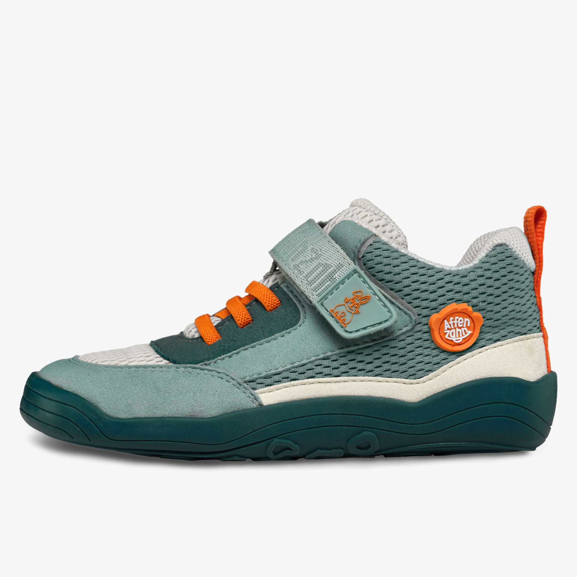 Bequemer Sneaker mit Klettverschluss und atmungsaktivem Material, rutschfeste Sohle und farbigem Akzent