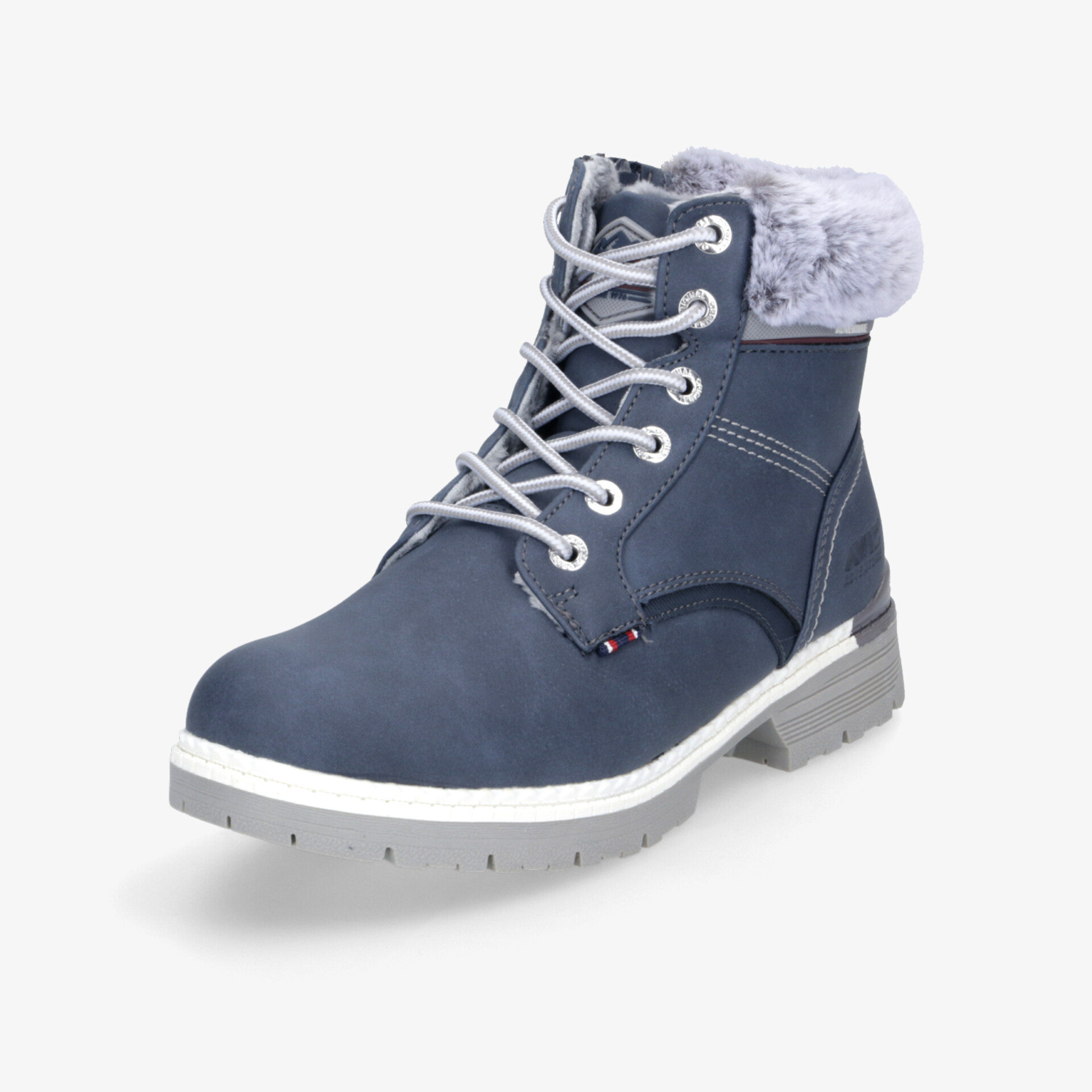 Warmer, wasserabweisender Winterstiefel mit rutschfester Sohle und komfortabler Schnürung in seitlicher 3/4 Ansicht