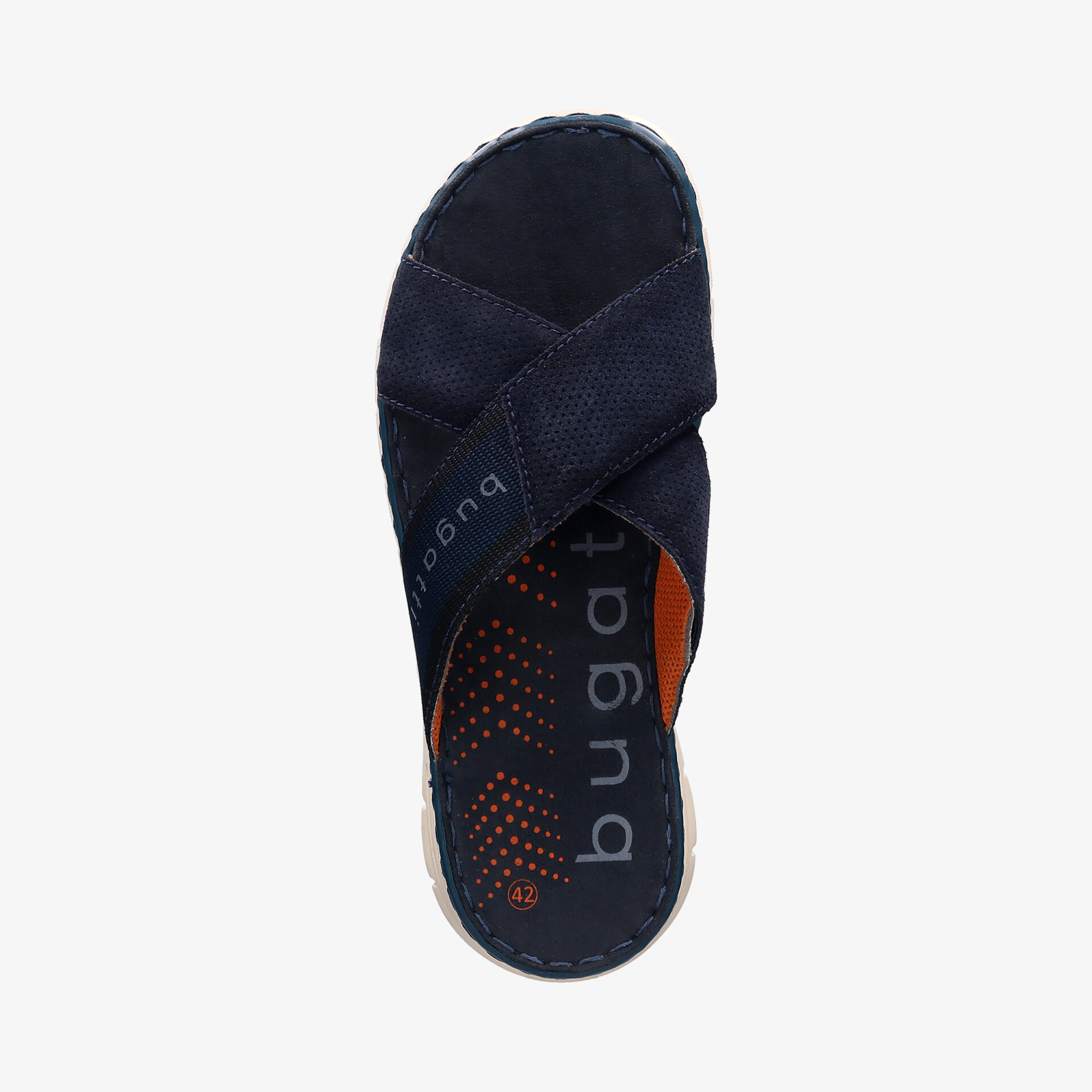 Marineblauer bequemer Hausschuh mit weichem Obermaterial und rutschfester Sohle, offene Zehen und komfortable Passform