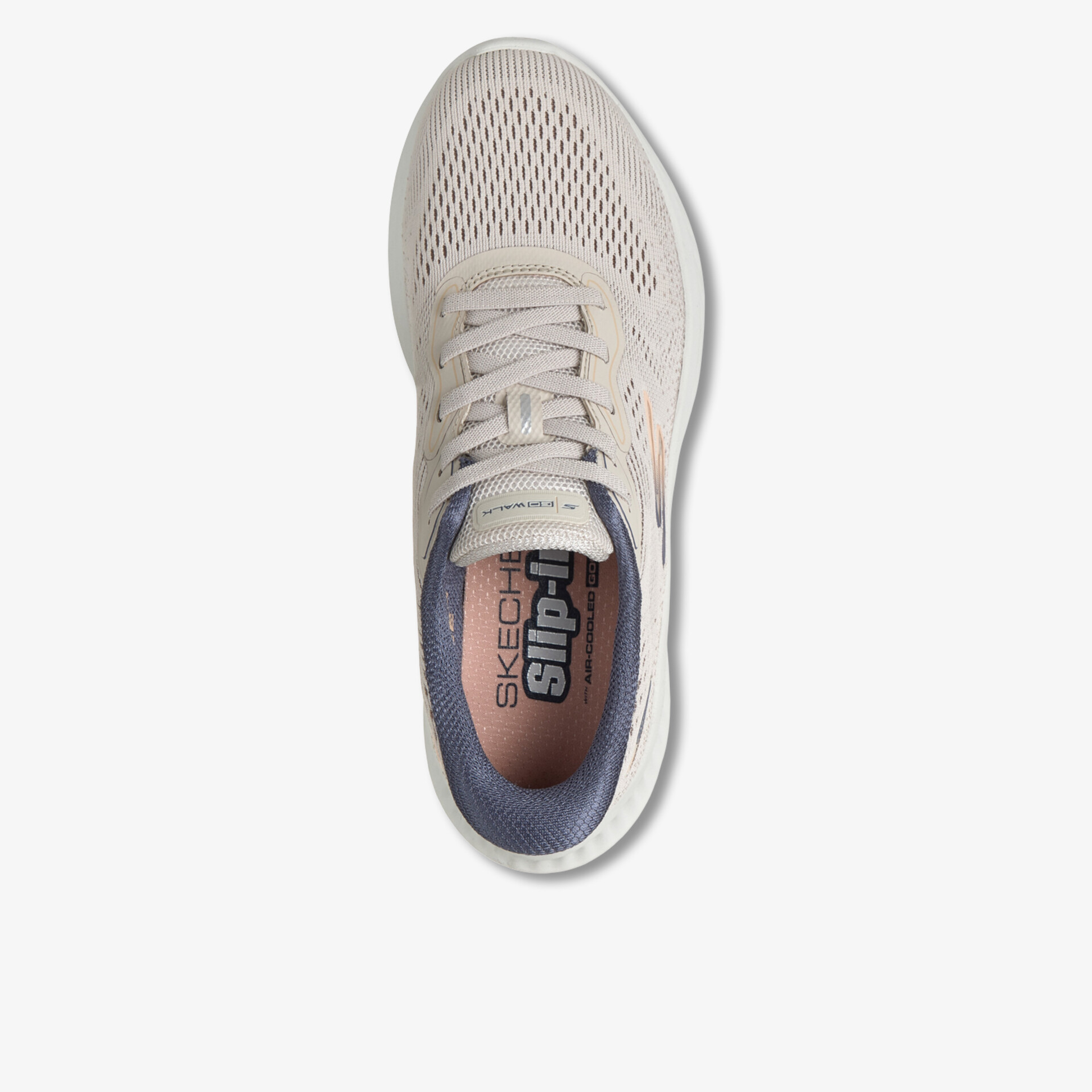 Top Ansicht eines atmungsaktiven leichten Sneakers mit komfortabler gepolsterter Innensohle