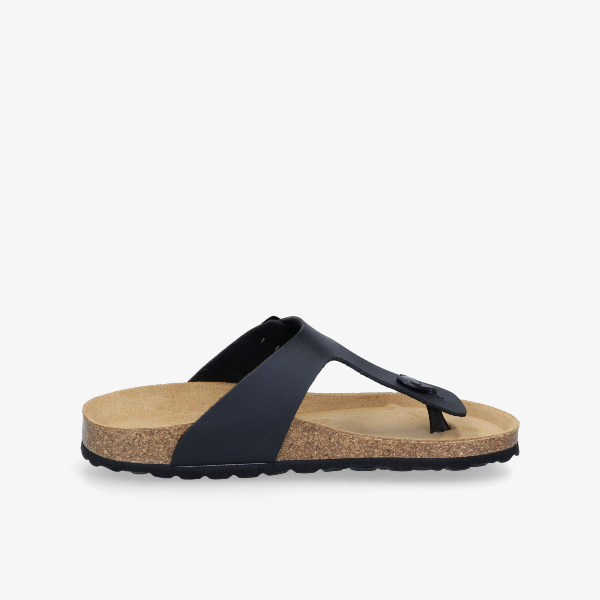 Stylische Sandale mit bequemem Kork-Fußbett und robustem Leder-Riemen. Perfekt für entspanntes Tragen.