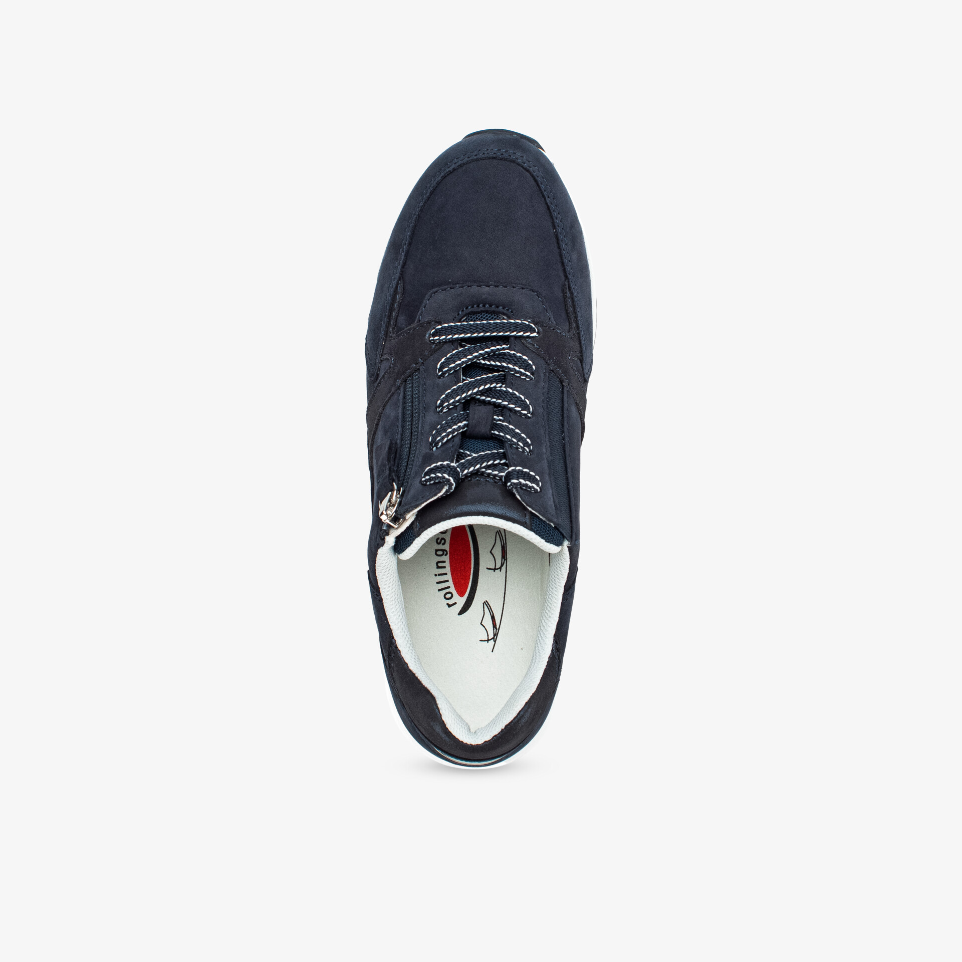 Moderner dunkelblauer Schnürschuh aus hochwertigem Material mit komfortabler Passform und stilvollem Design.