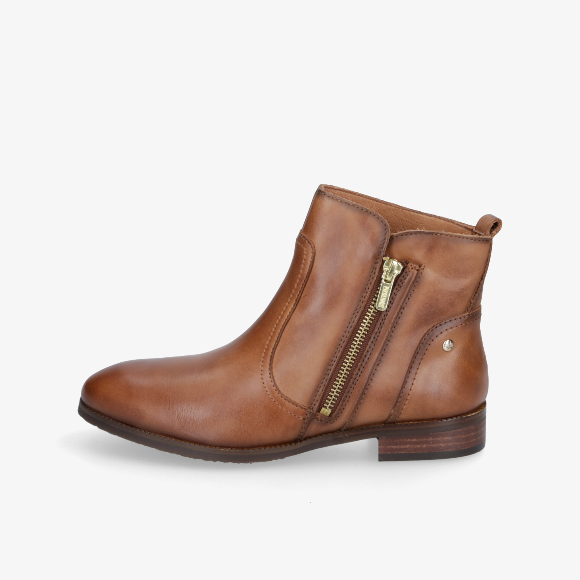 Elegante braune Lederschuhe mit seitlichem Reißverschluss für komfortable und stilvolle Outfits.