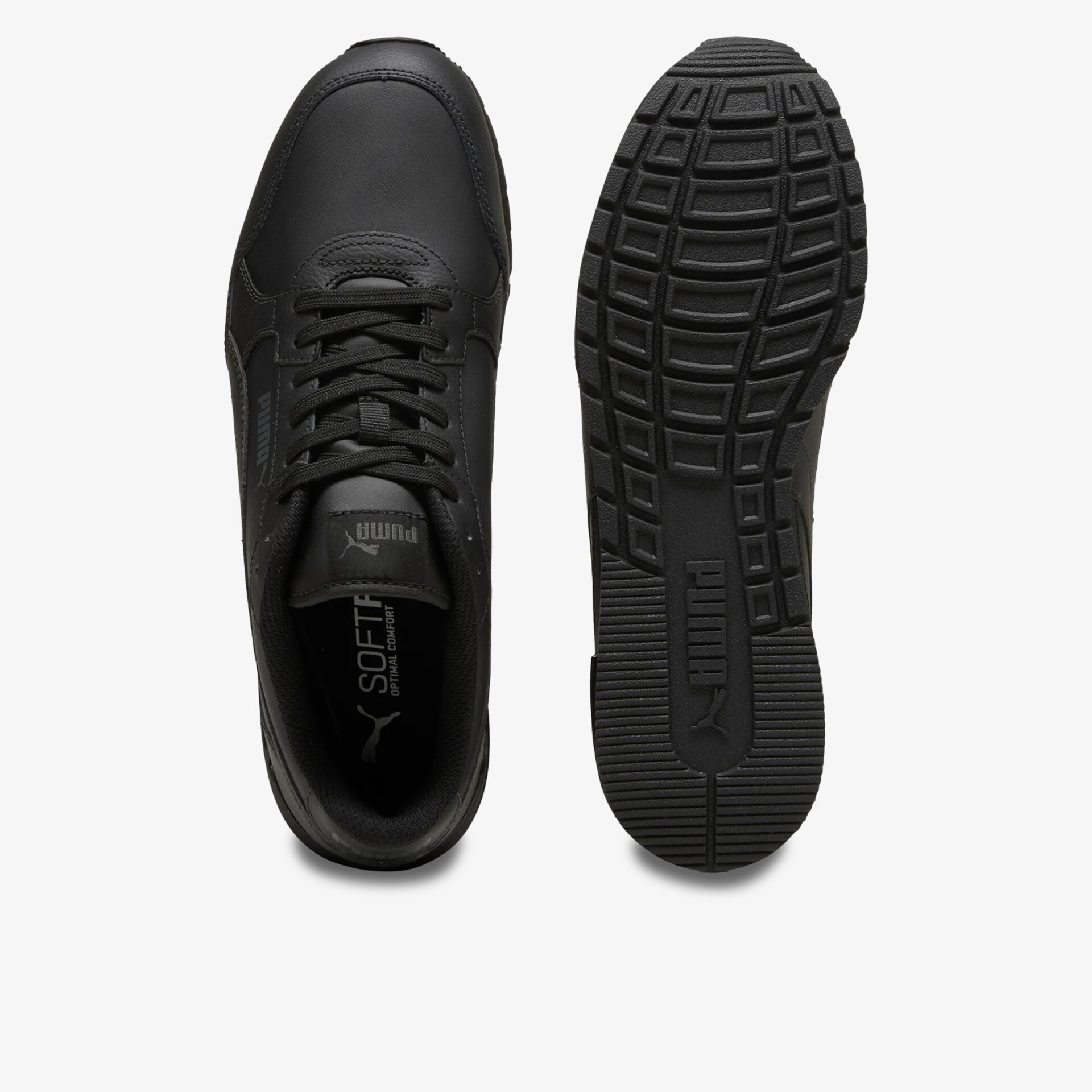 Schwarzer sportlicher Schuh mit robuster, rutschfester Sohle und bequemer Schnürung für Alltag und Freizeit