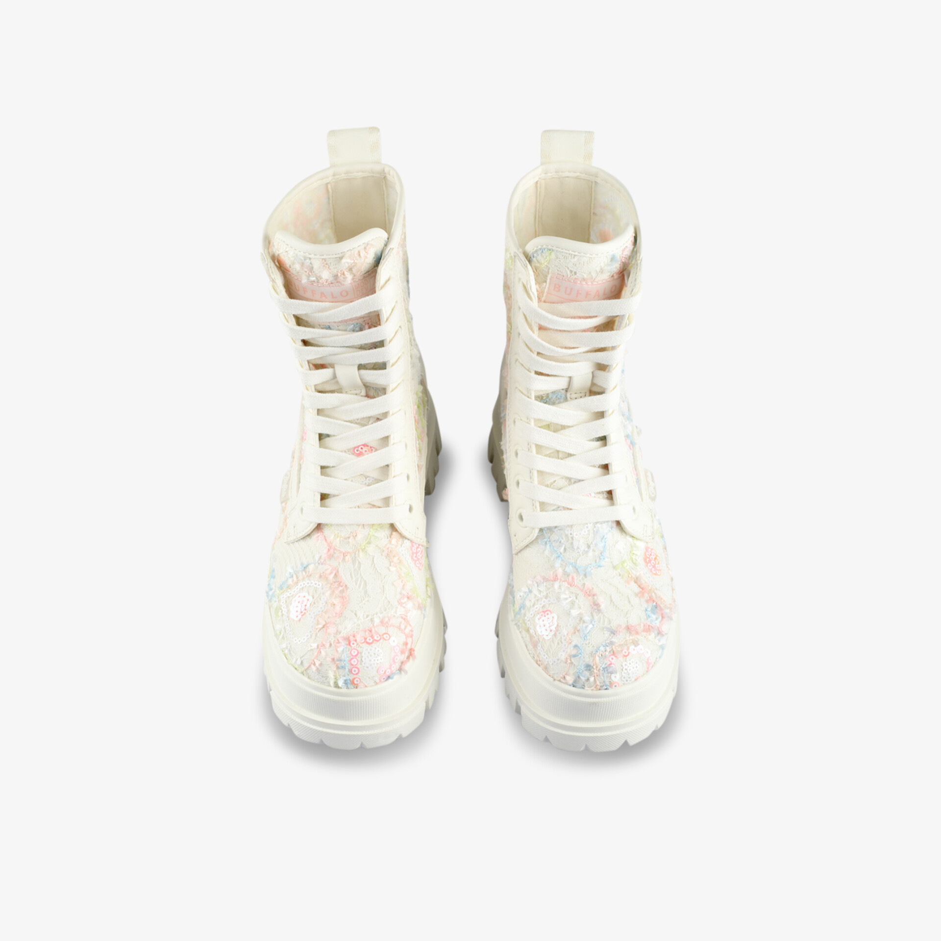 Modisches Paar Stiefel mit hohem Schaft und floralen Muster, komfortabel und robust gestaltet