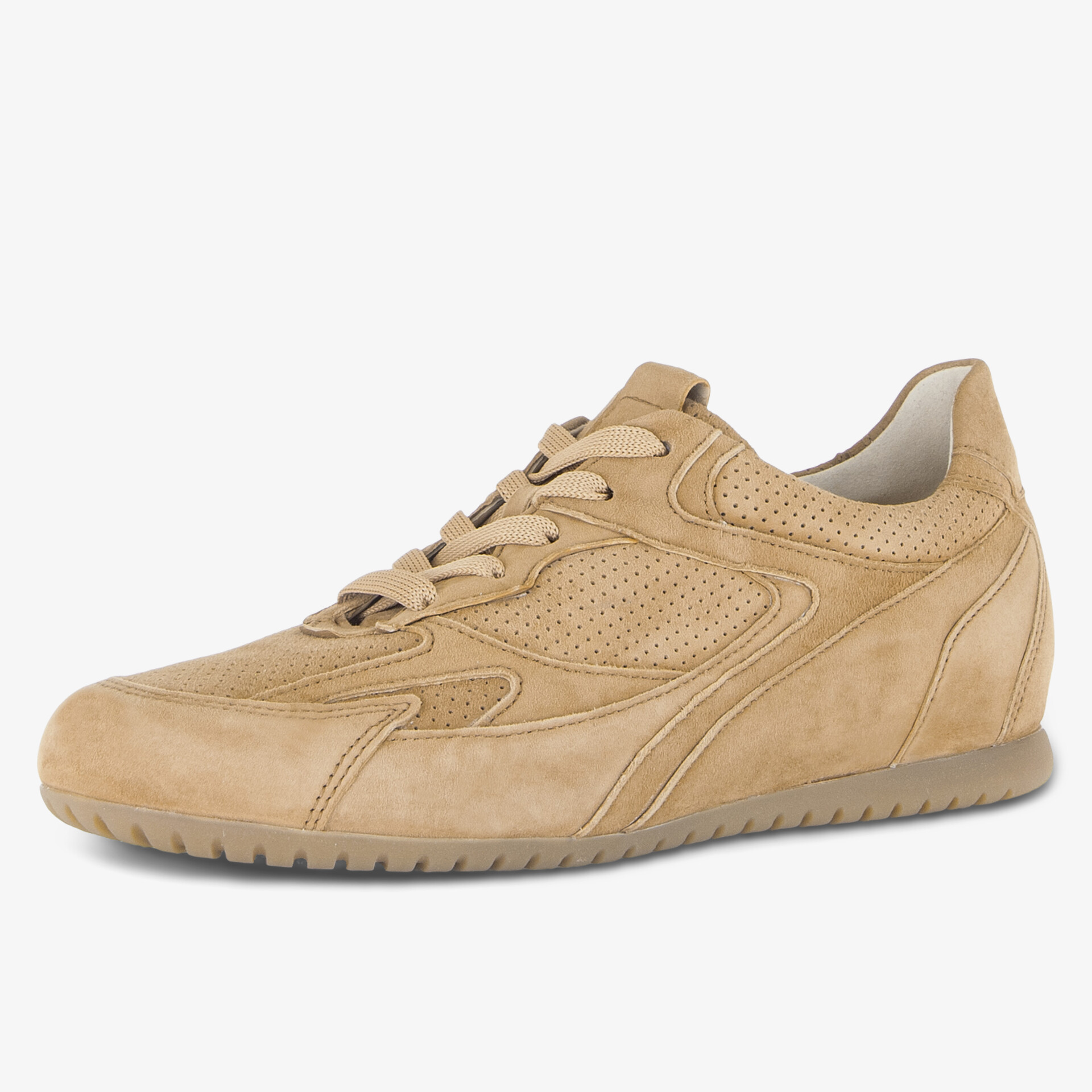 Beiger Sneaker mit komfortabler Passform und rutschfester Sohle.