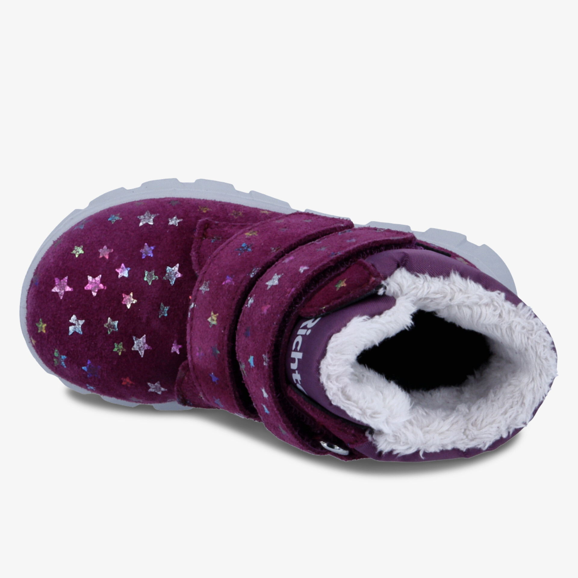 Warmer Winterstiefel mit weichem Fellfutter und praktischem Klettverschluss, Sternmuster auf strapazierfähigem Obermaterial