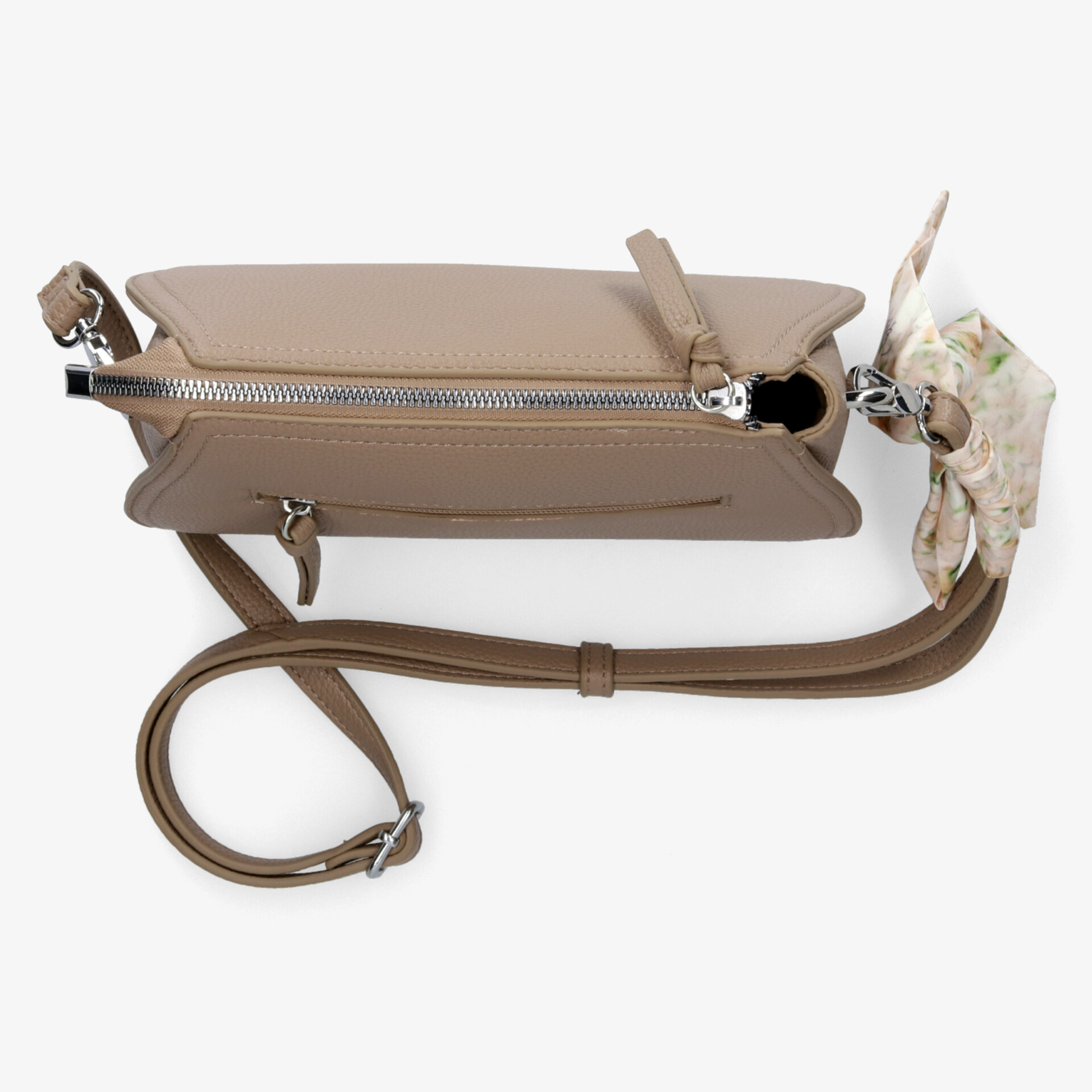 Beige Schultertasche mit elegantem Design und praktischem Reißverschluss, perfekt für den täglichen Gebrauch.