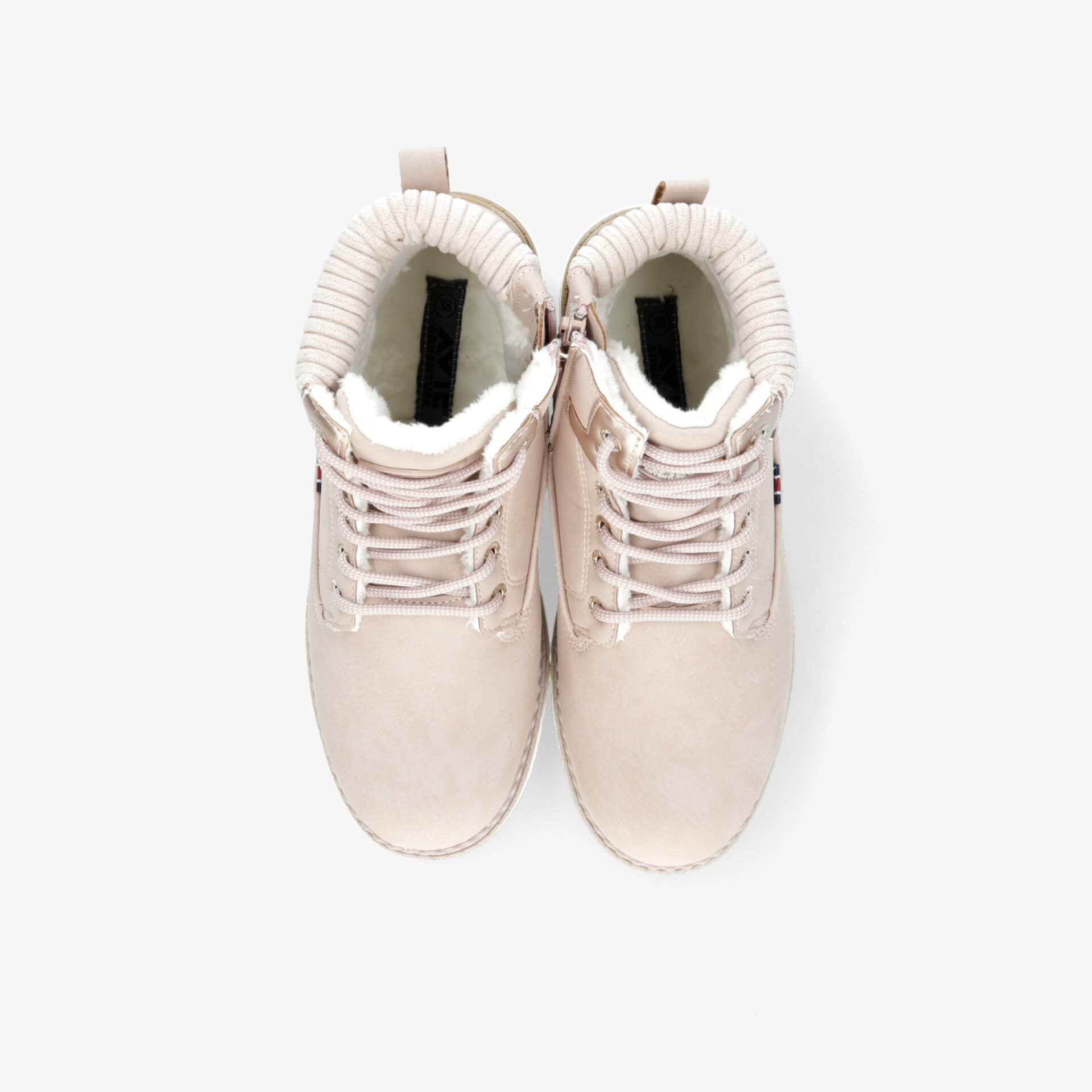 Beige Paar Schuhe mit gepolsterter Schnürung und weichem Material, perfekt für den Alltag und hohen Komfort