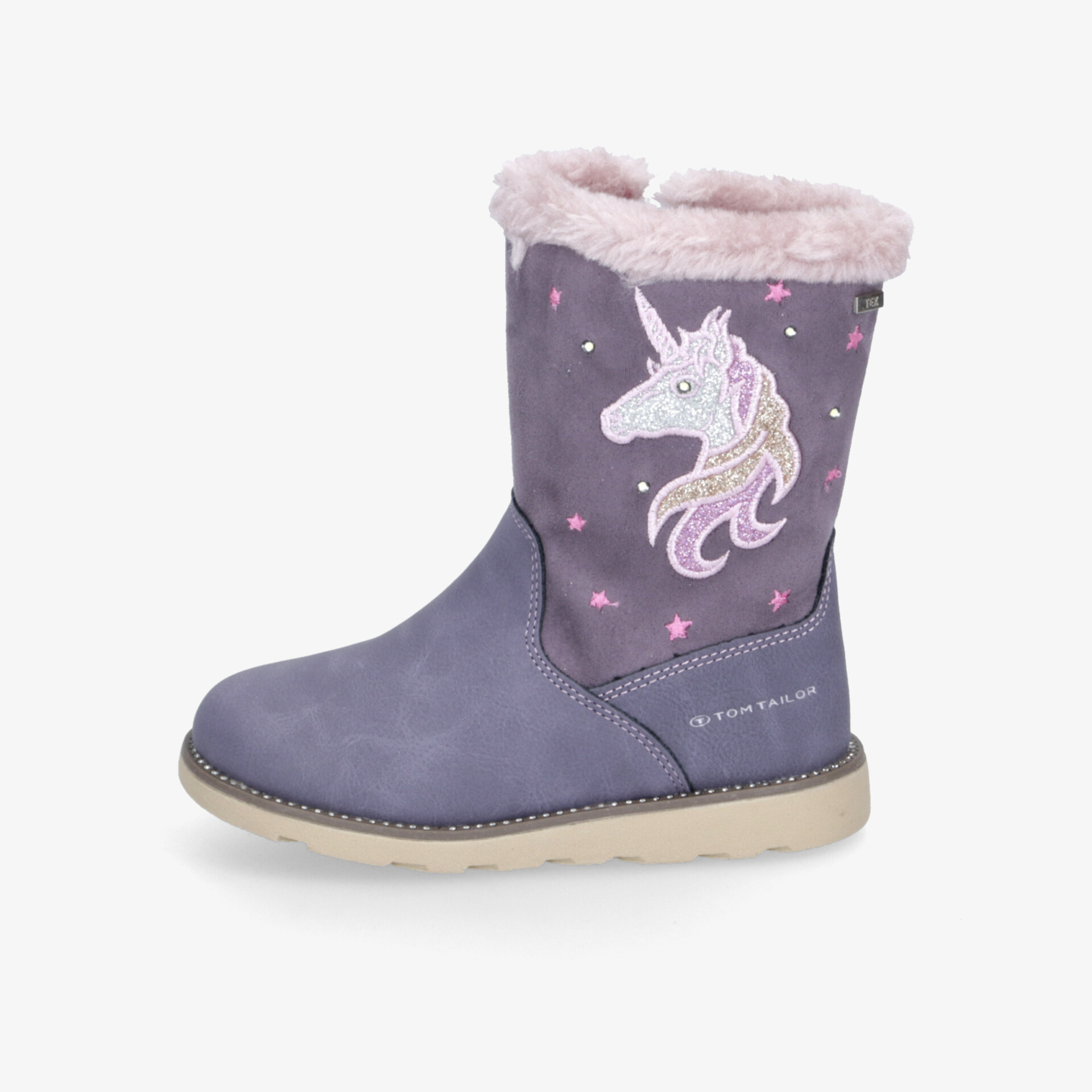 Warmer Winterstiefel mit weicher Fellinnenseite und einzigartigem Einhorn-Motiv, rutschfeste Sohle für sicheren Halt