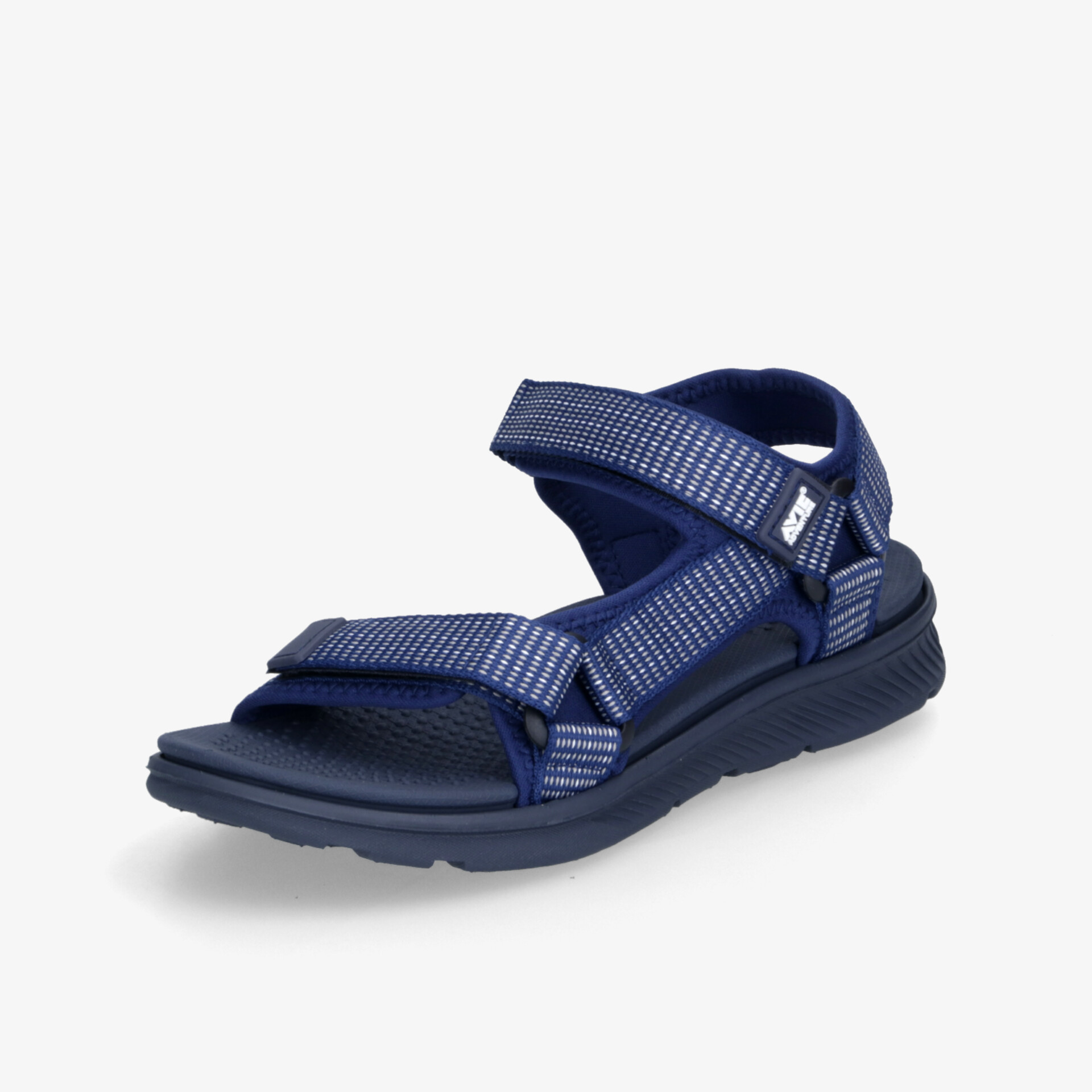 Sportliche blaue Sandale mit verstellbaren Riemen und rutschfester Sohle, optimal für bequemen Sitz und sicheren Halt