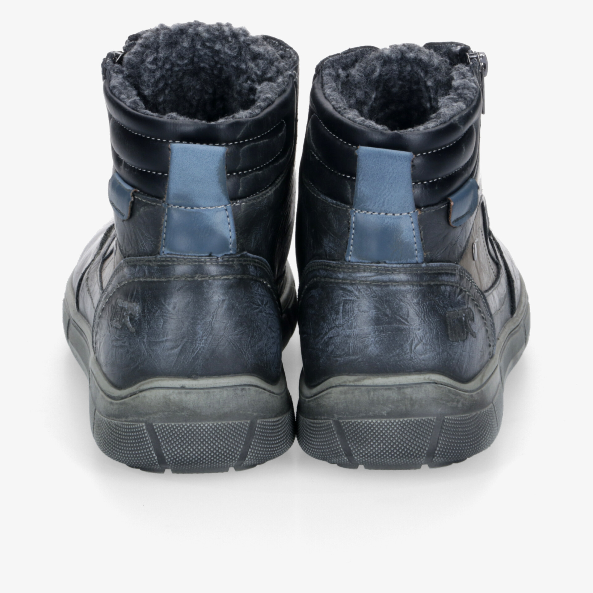 Warme schwarze Winterschuhe mit hohem Schaft und weichem, gefüttertem Innenmaterial, rutschfeste robuste Sohle