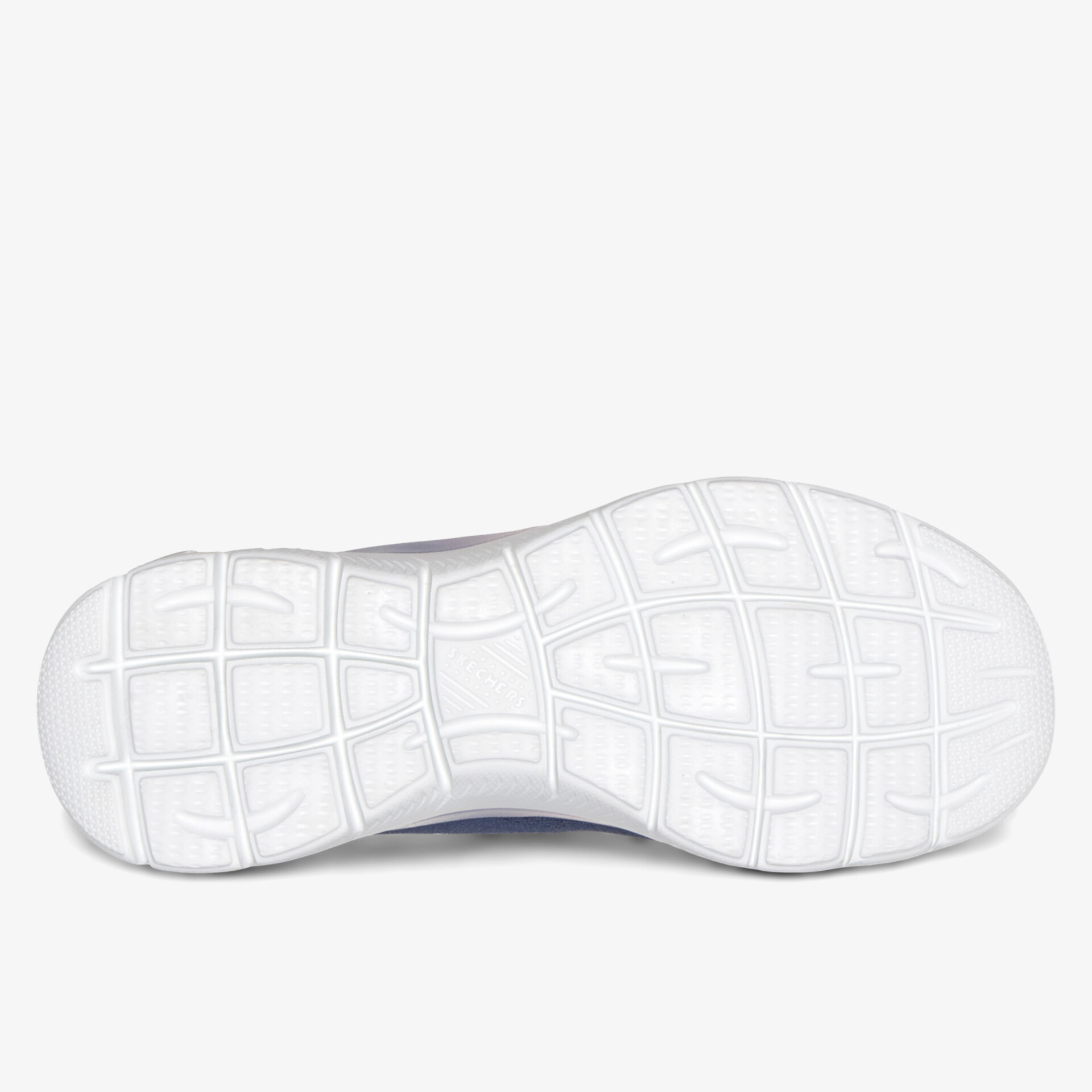 Weiße Sportschuhsohle mit rutschfestem Profil, flexiblem Material und komfortabler Dämpfung