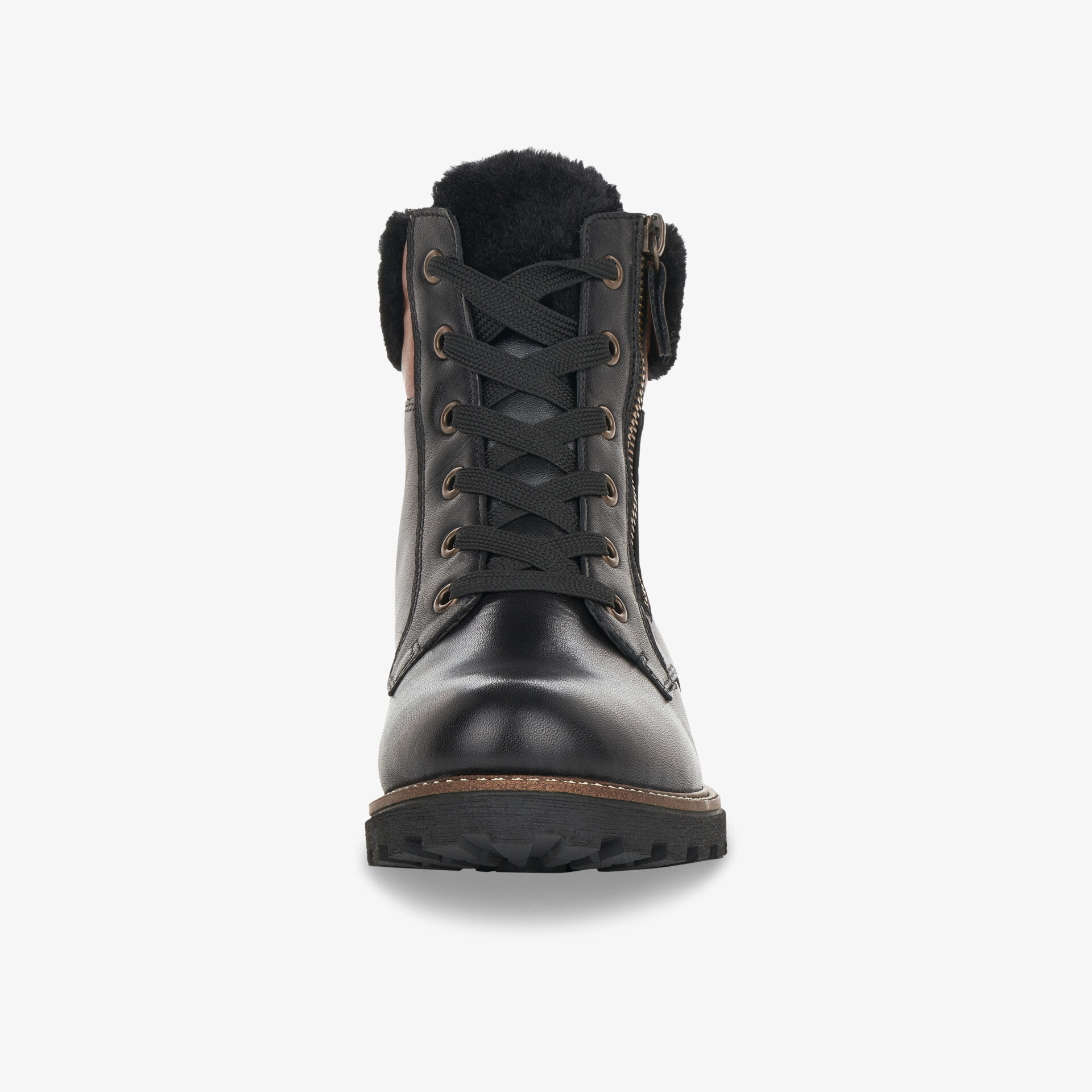 Eleganter Schnürstiefel aus Leder mit robuster Profilsohle für optimalen Komfort und Stil.