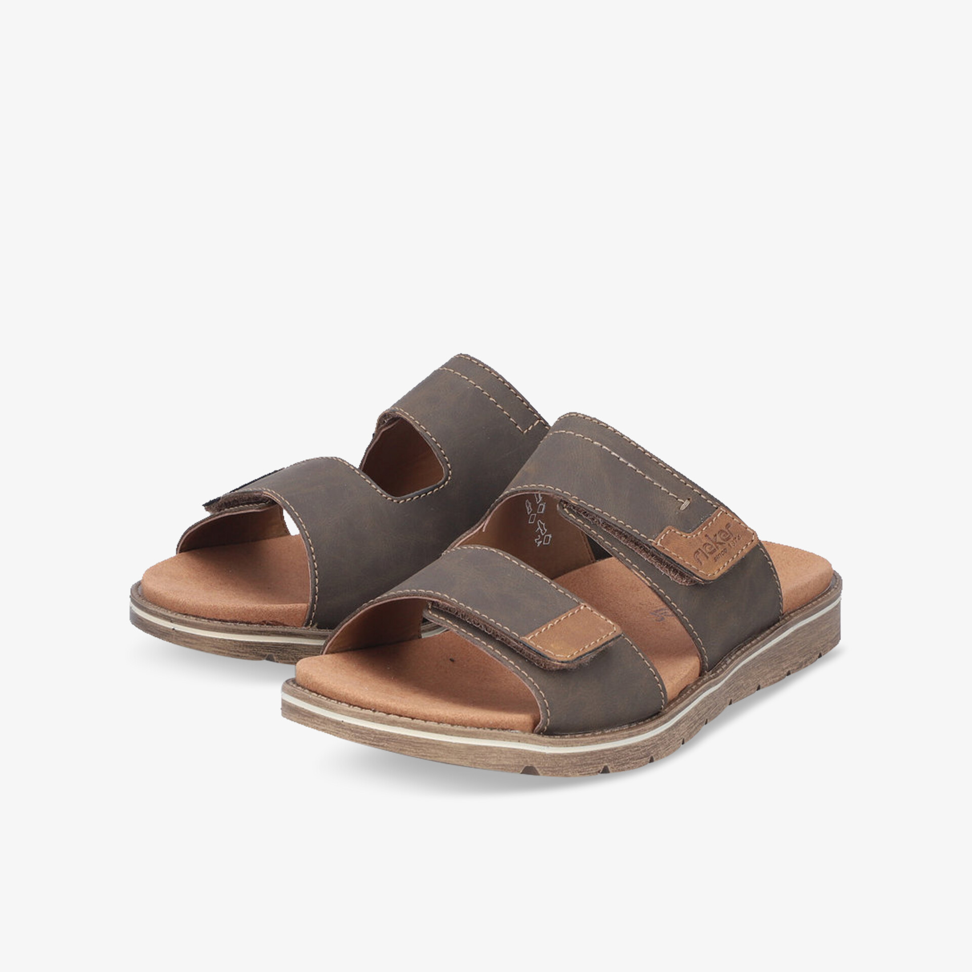 Braune Sandalen mit verstellbaren Riemen, bequemem Fußbett und rutschfester Sohle für entspannten Tragekomfort