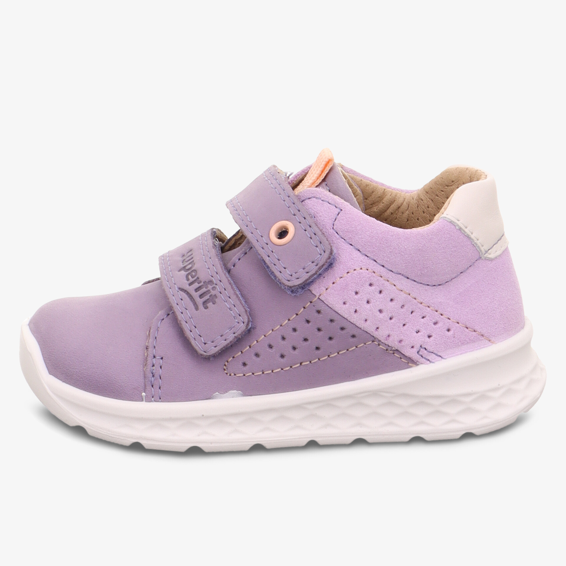 Bequemer Kinderhalbschuh in Lila mit atmungsaktivem Material und verstellbaren Klettverschlüssen für optimalen Halt