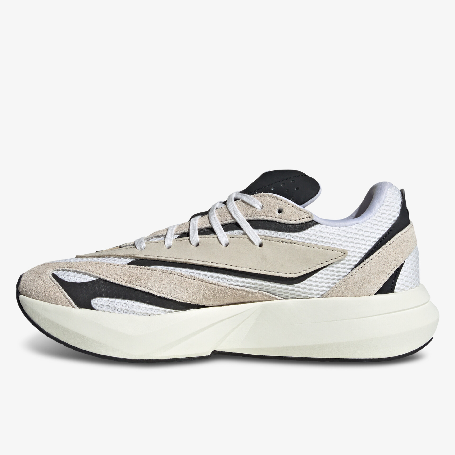 Moderner leichter Sneaker in beigen und schwarzen Tönen mit komfortabler Polsterung und atmungsaktivem Obermaterial