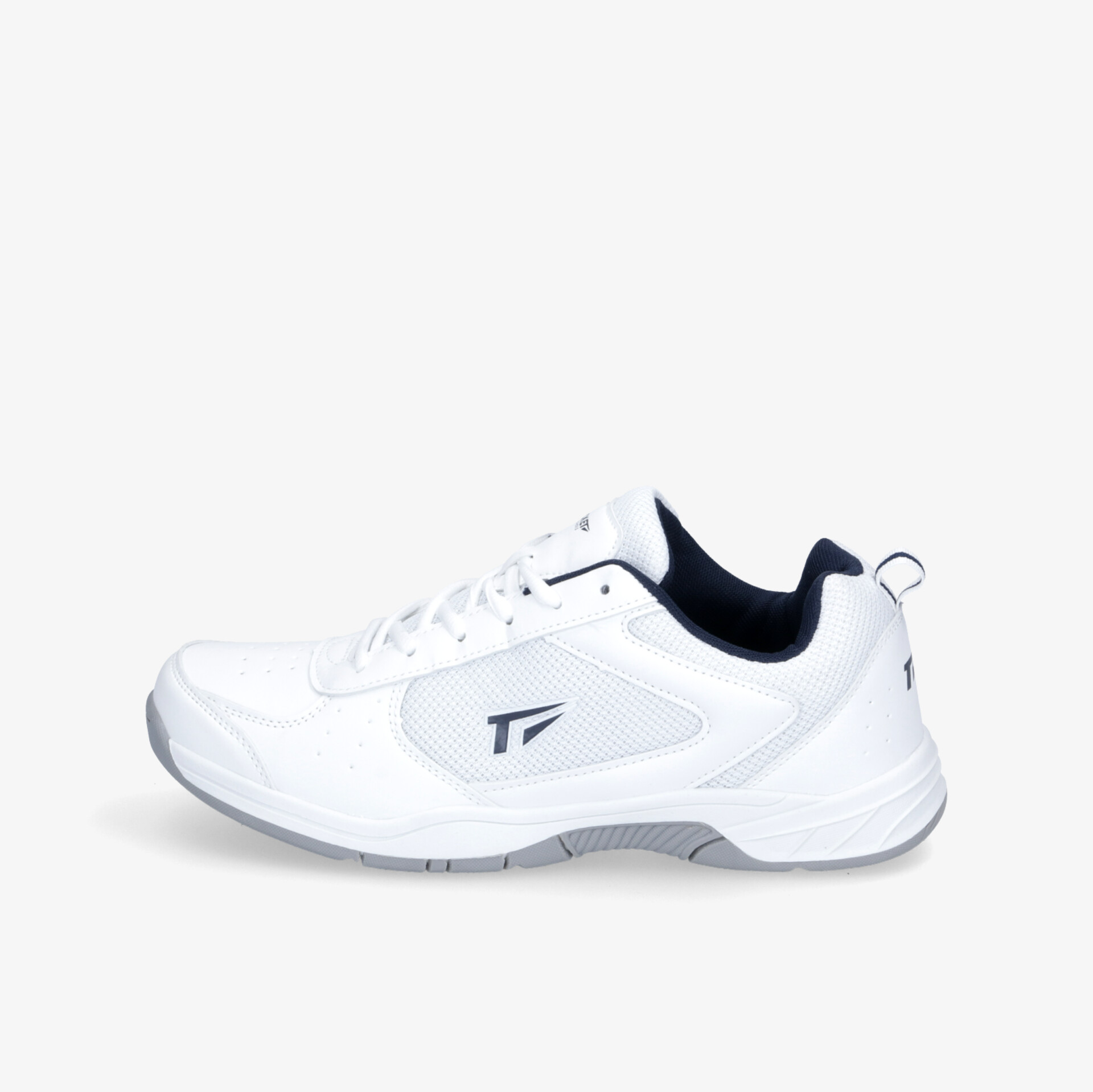 Moderner weißer Sneaker mit sportlichem Design und rutschfester Sohle für vielseitigen Einsatz