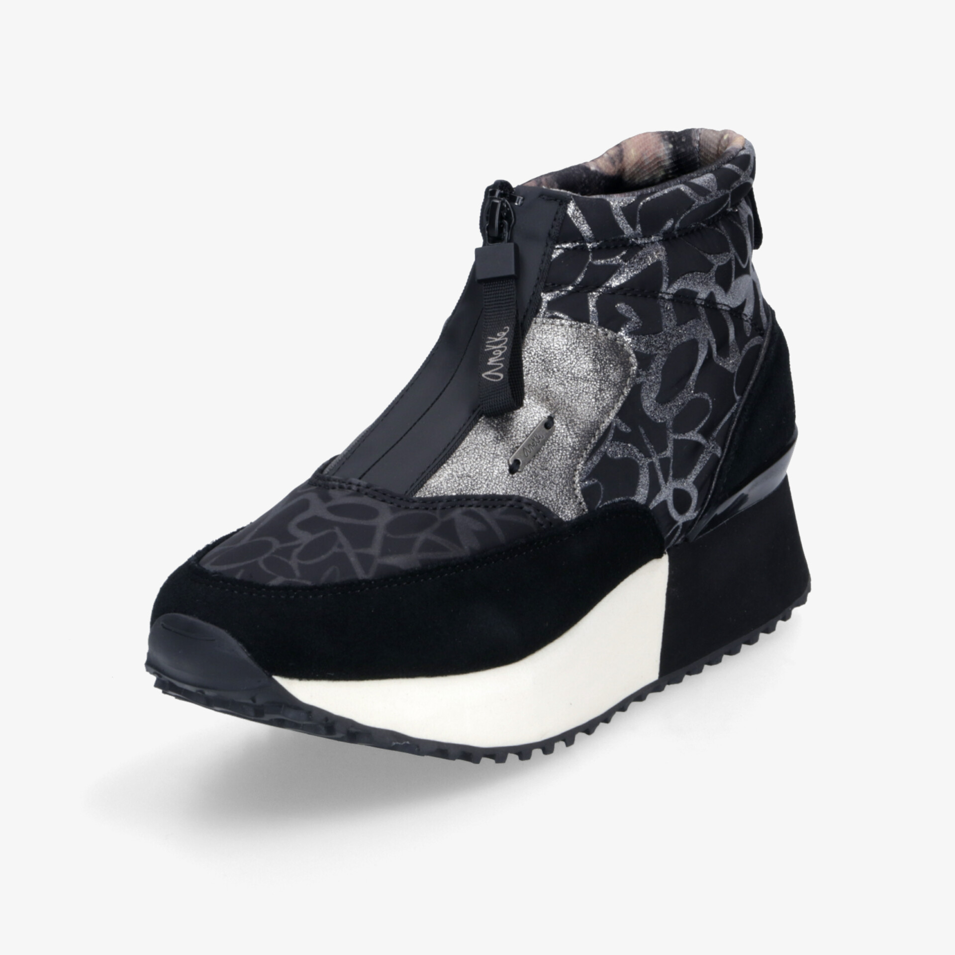 Trendiger Sneaker mit bequemem Keilabsatz, Reißverschluss und robustem Profil für optimalen Halt und Komfort