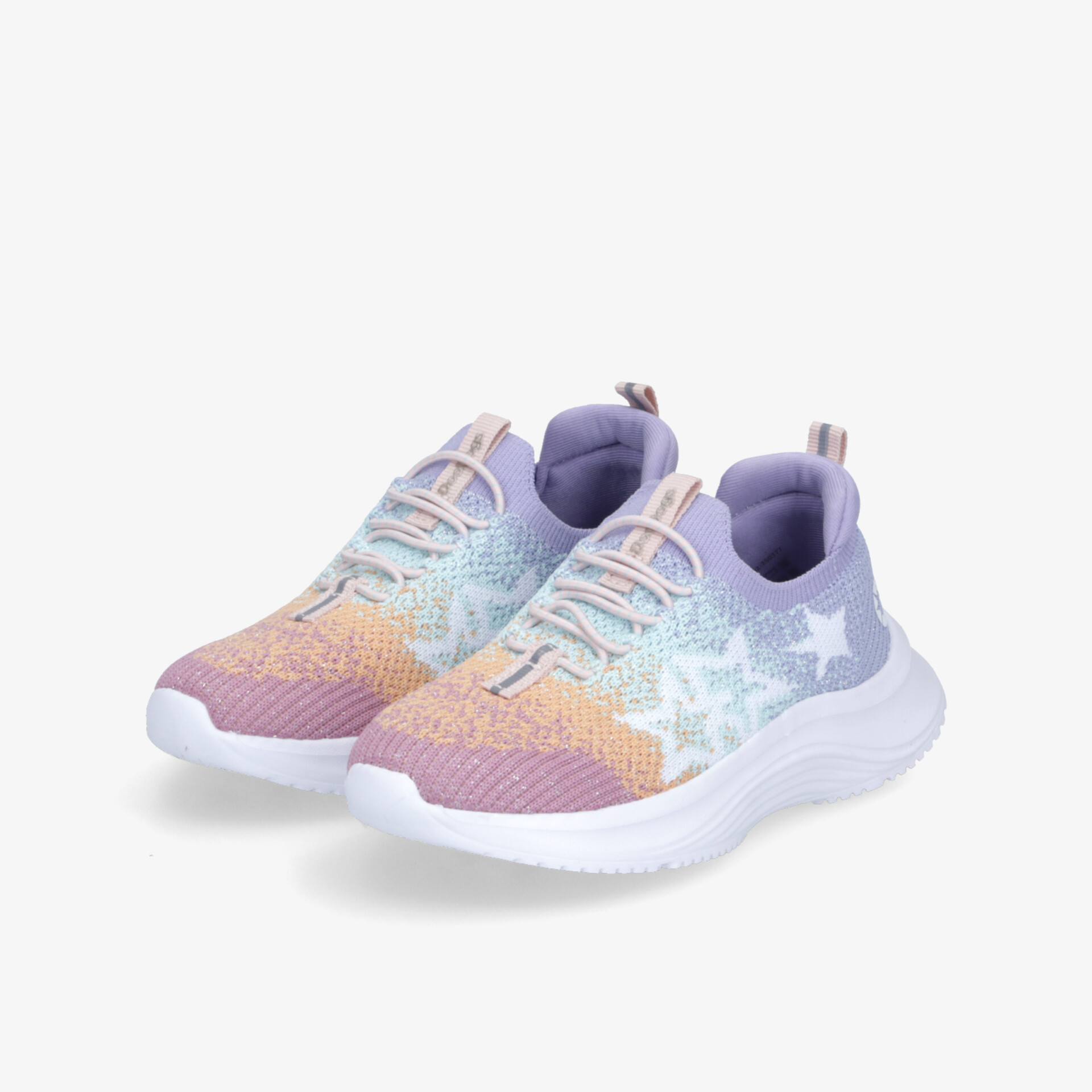 Farbenfrohe leichte Sneaker mit atmungsaktivem Material und rutschfester Sohle in seitlicher 3/4 Ansicht