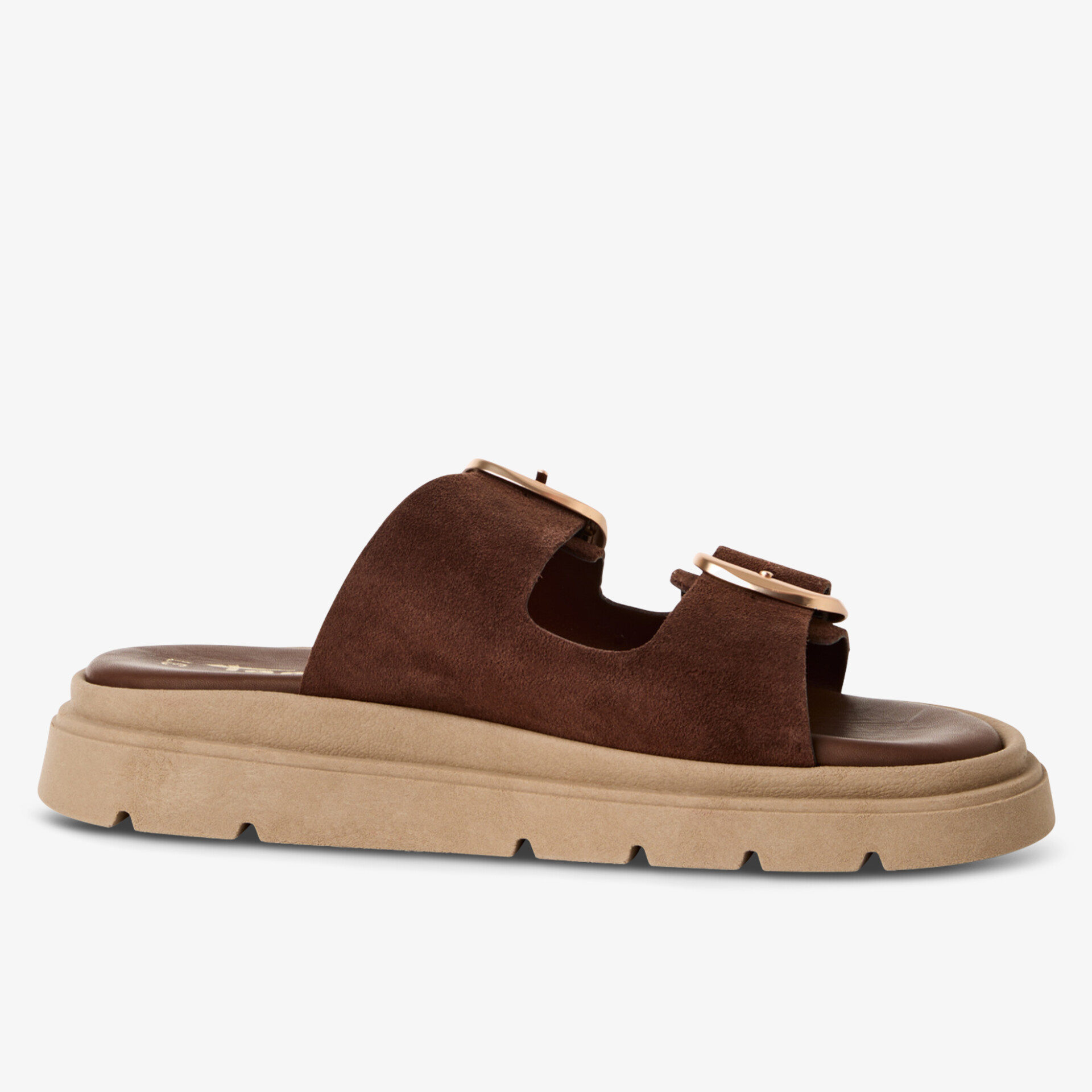 Bequeme braune Sandale mit breitem Riemen und rutschfester Sohle für optimalen Komfort und stilvollen Auftritt