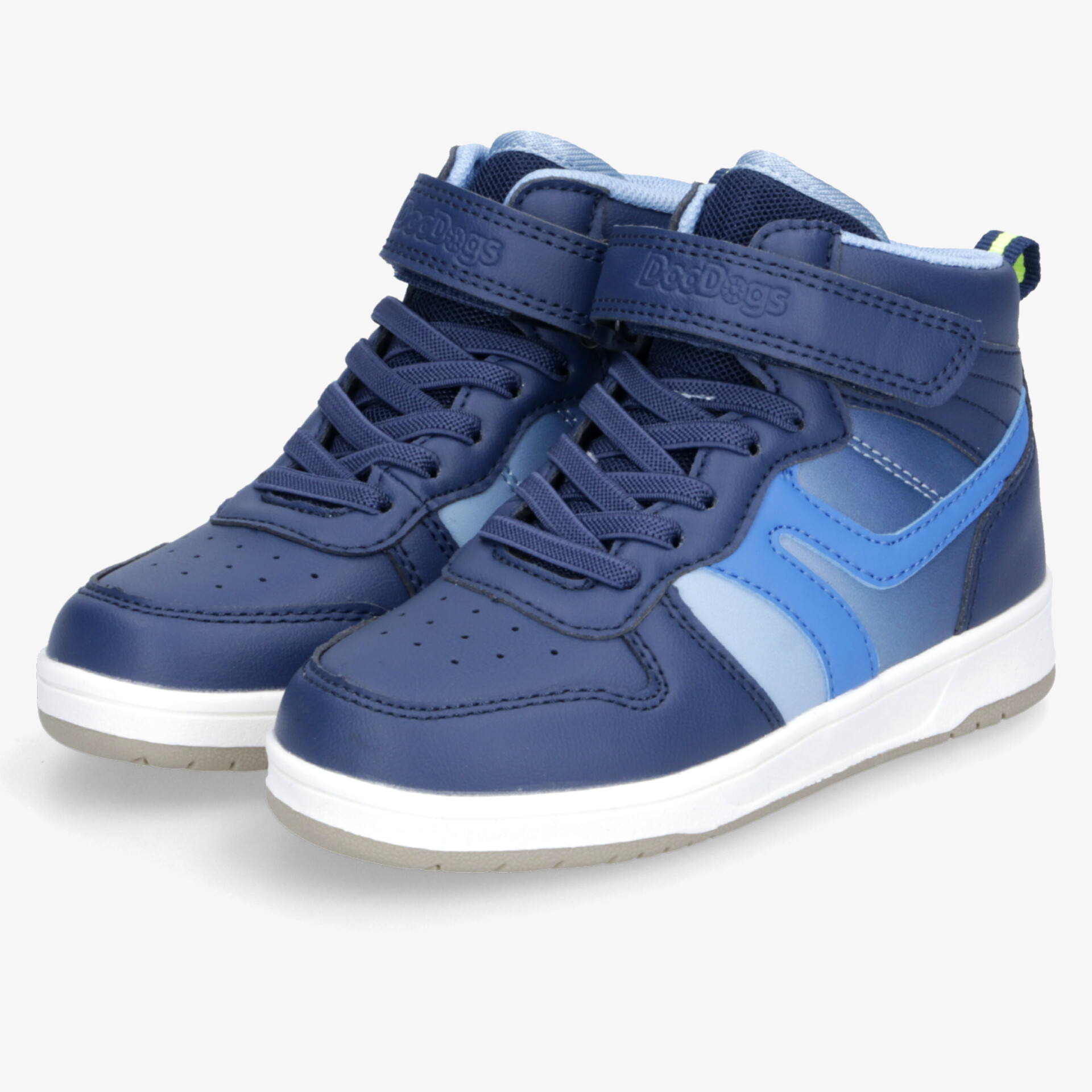 Hoch geschnittener blauer Sneaker mit Klettverschluss und gepolstertem Schaft für optimalen Halt und Komfort