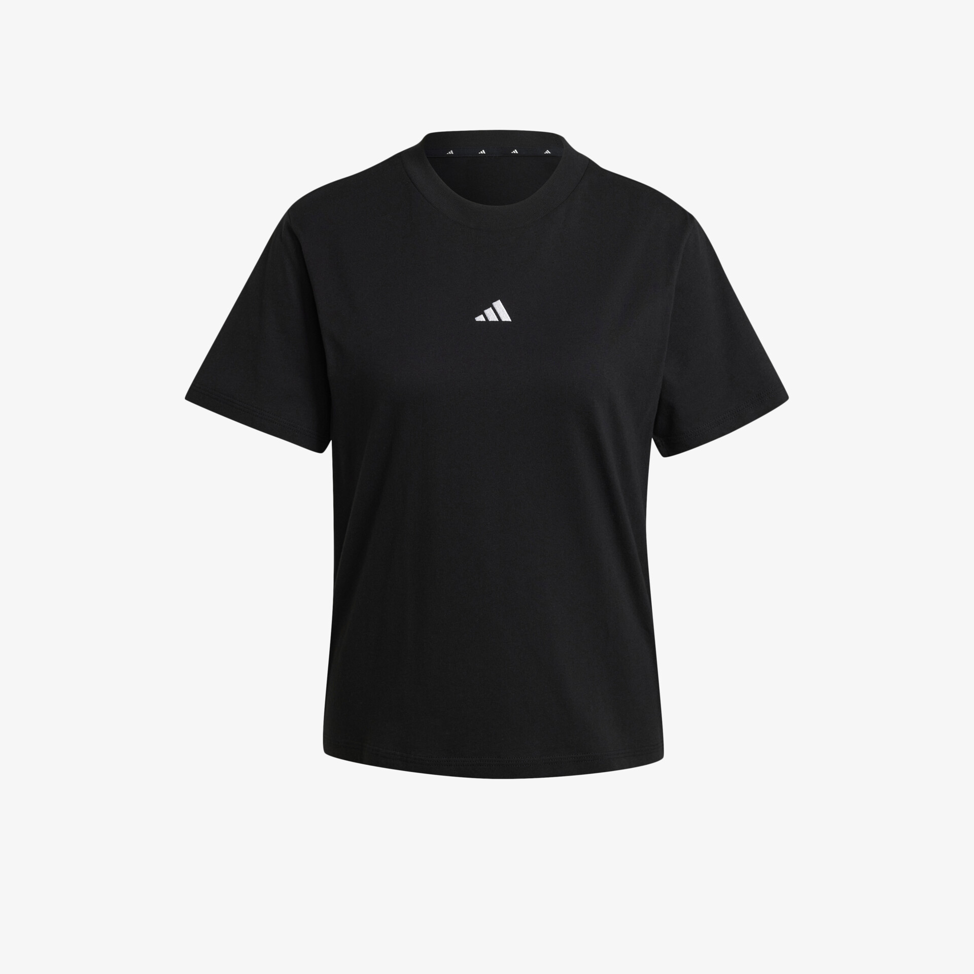 Schwarzes kurzärmeliges sportliches Shirt mit rundem Ausschnitt, bequem und atmungsaktiv für vielseitige Freizeit