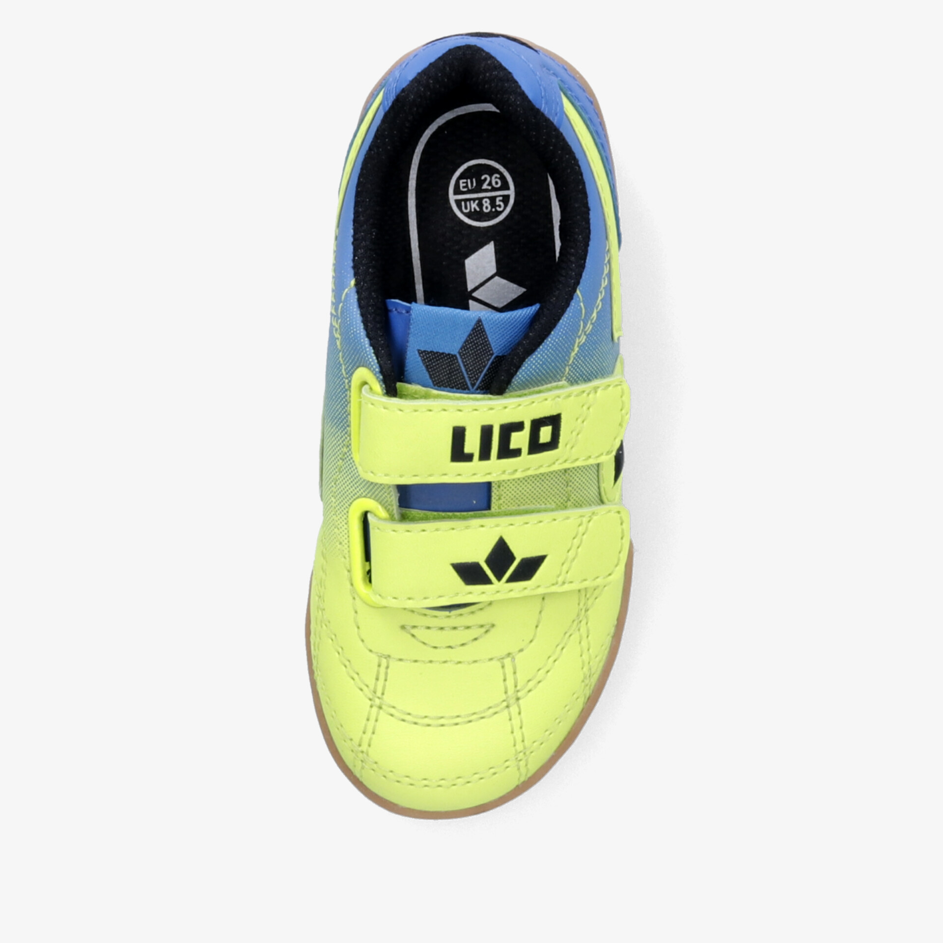 Sportlicher Schuh mit robustem Material, sicherem Klettverschluss und bequemer Passform in leuchtendem Gelb