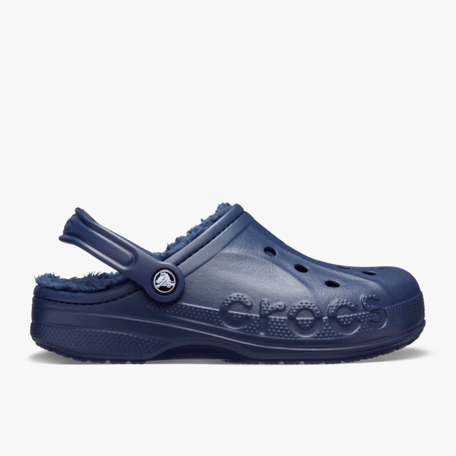 Bequemer blauer Clog mit Fütterung und rutschfester Sohle, ideal für den Alltag.