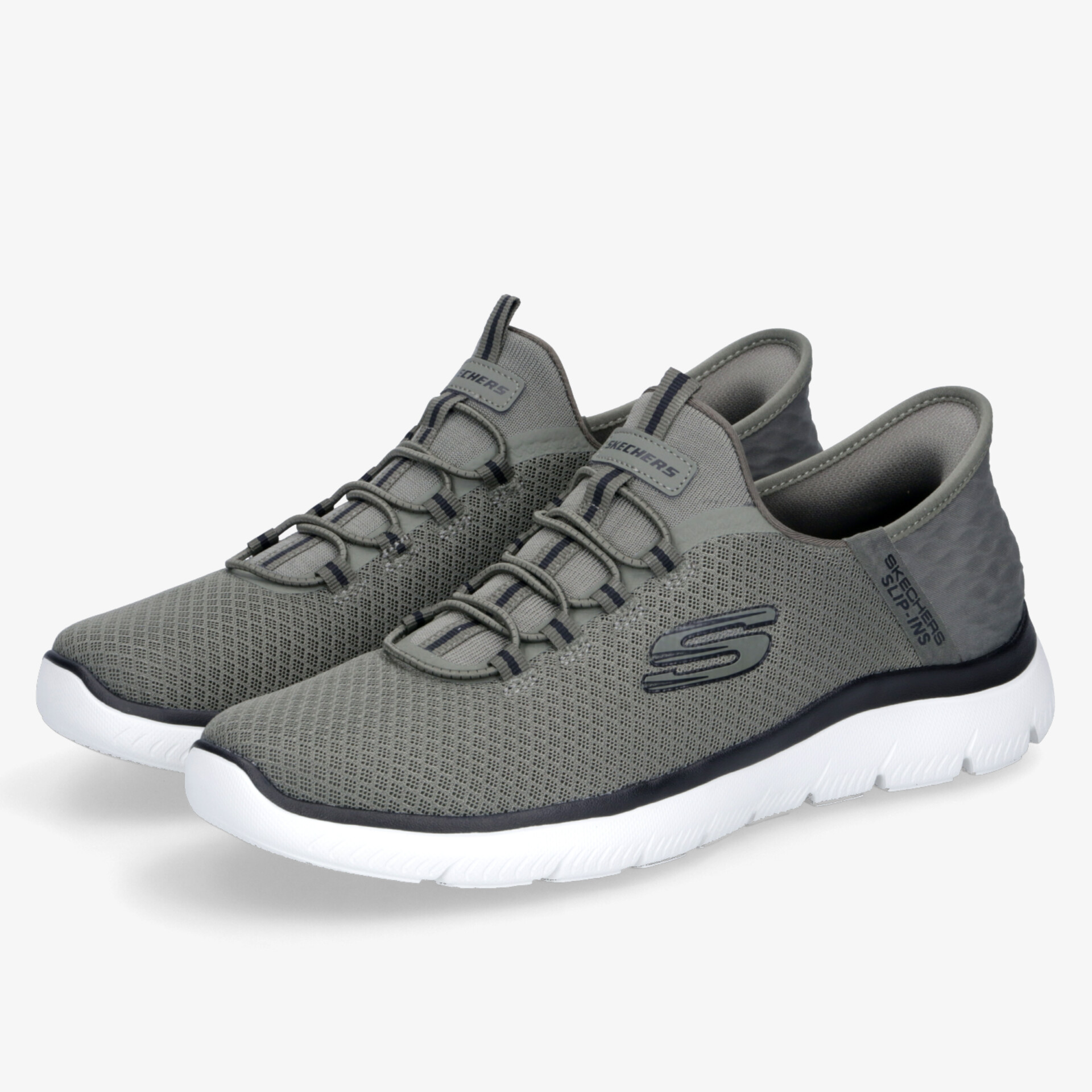 Graue Sneaker mit flexiblem Design und atmungsaktivem Obermaterial auf weißer Sohle für modernen Komfort.