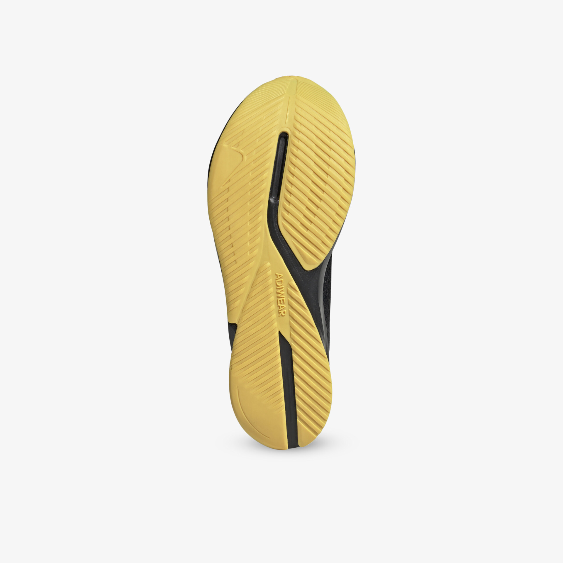 Rutschfeste und flexible Schuhsohle mit langlebigem, griffigem Profil in Gelb und Schwarz