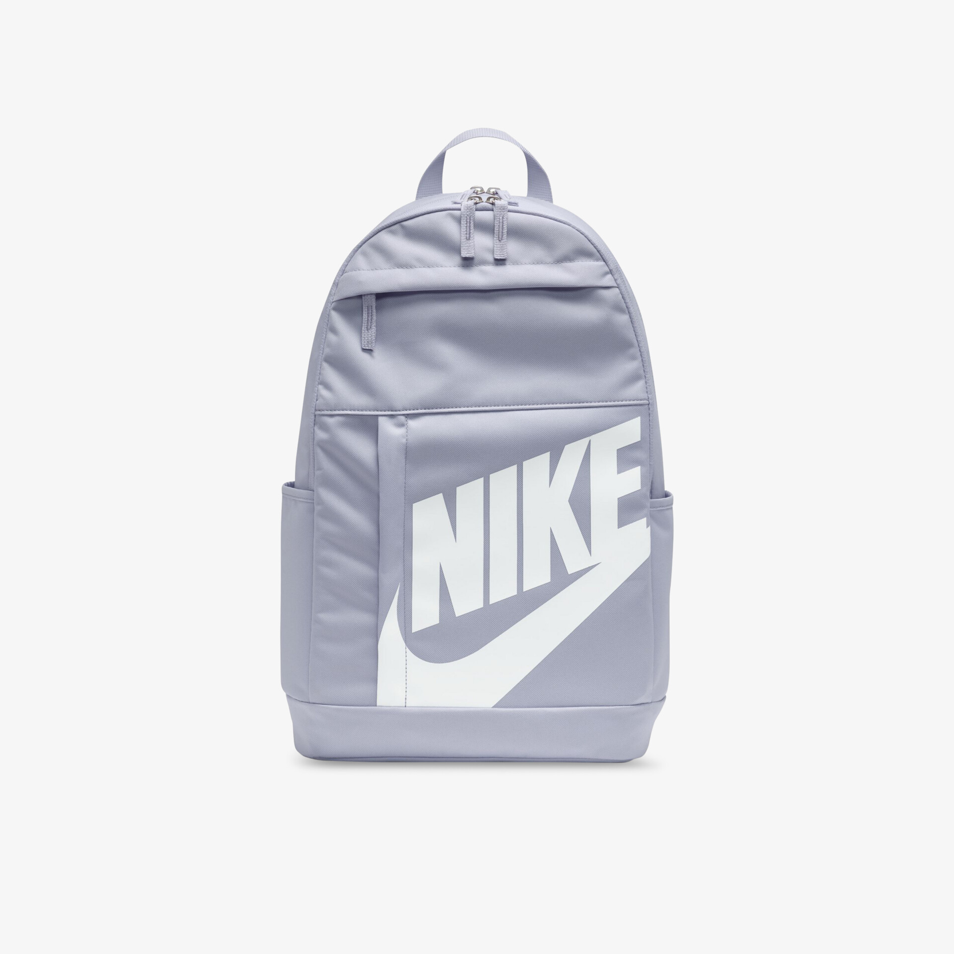 Moderner Nike Rucksack in Grau mit großem Logo. Ideal für Alltag und Sport, bietet viel Platz und hohen Tragekomfort.