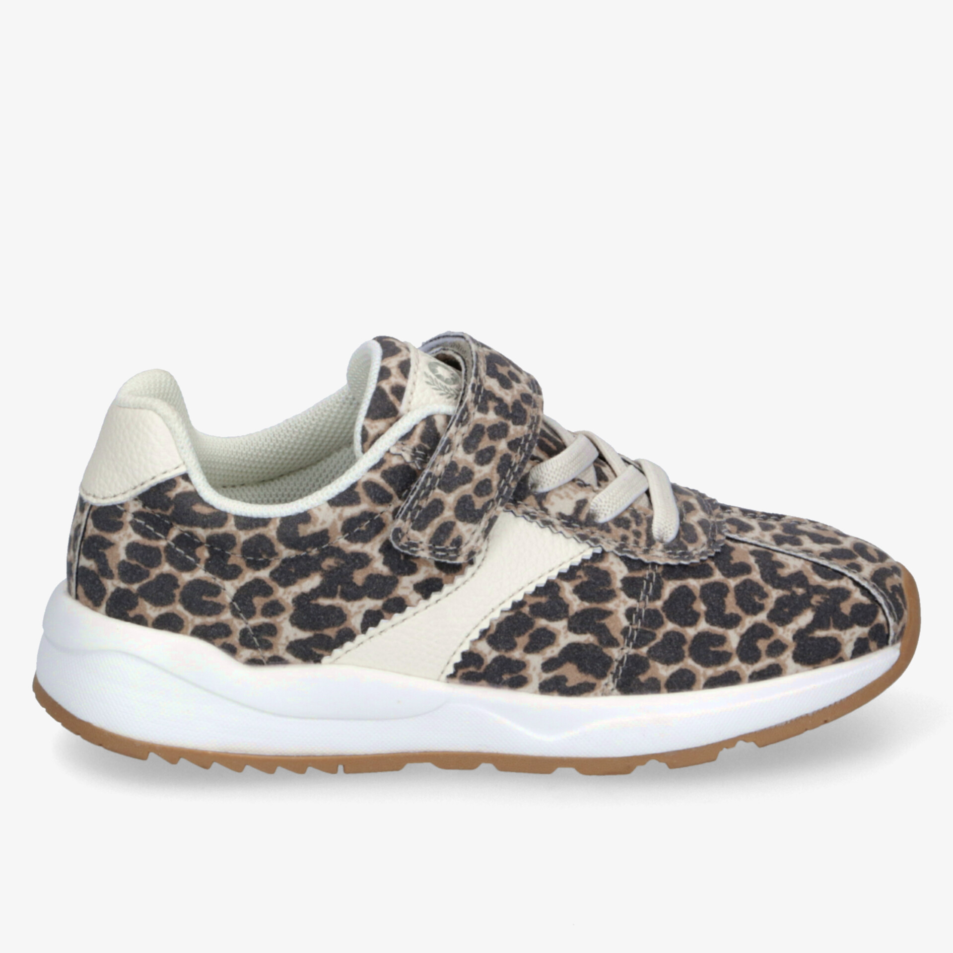 Stylischer Sneaker mit Leopardenmuster und Klettverschluss für bequemen, modischen Auftritt.