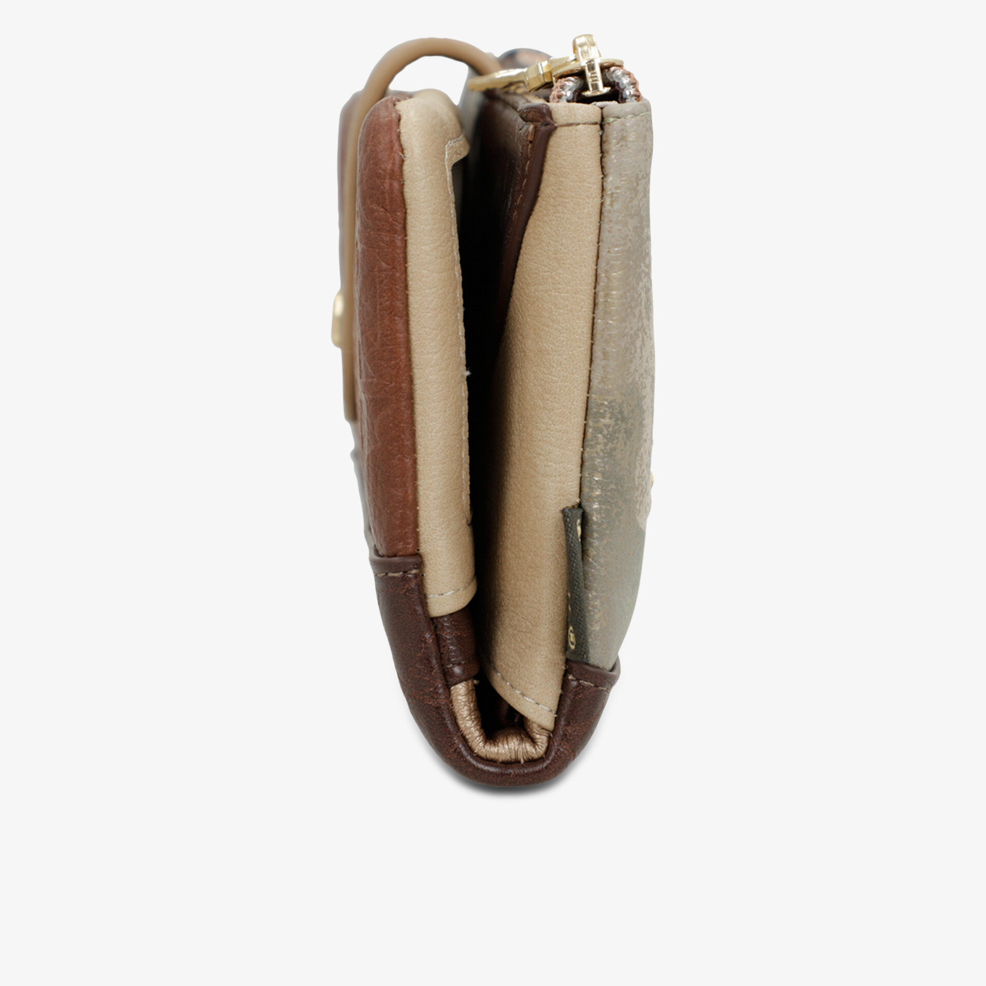 Elegante braune Geldbörse aus hochwertigem Leder mit kompaktem Design und praktischer Innenaufteilung.