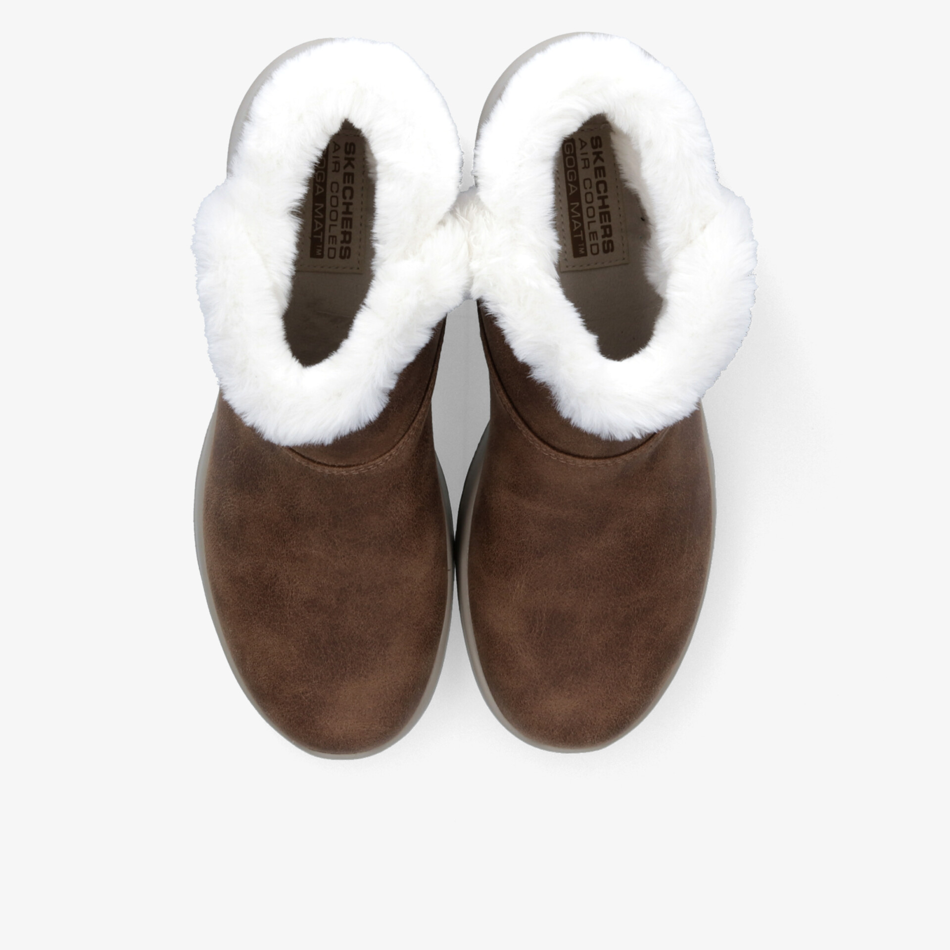 Warme braune Winterstiefel mit weichem, weißem Fellfutter, komfortabel und kuschelig für kalte Tage