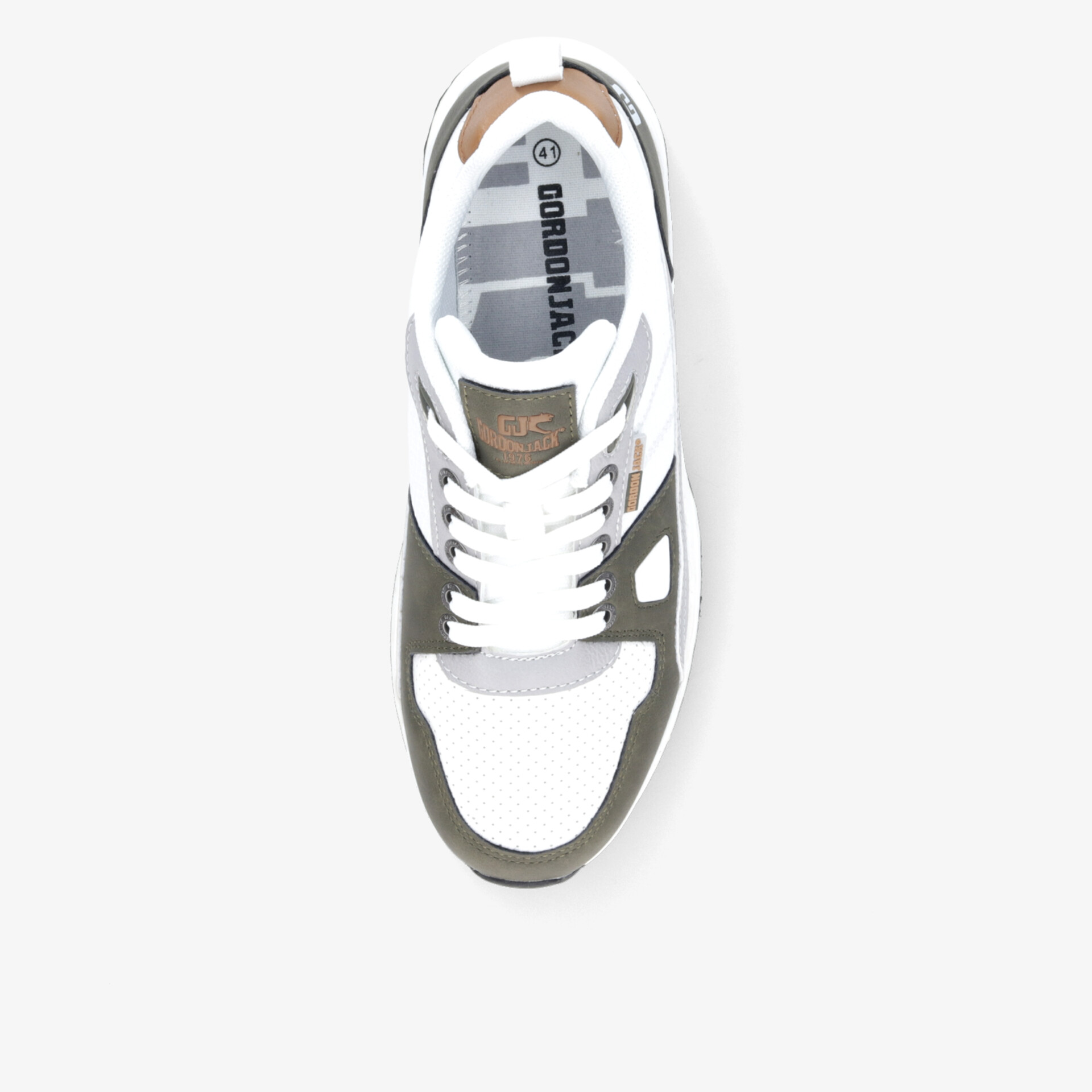 Weißer Sneaker mit grauen Akzenten und bequemer Polsterung, ideal für sportlichen Alltag