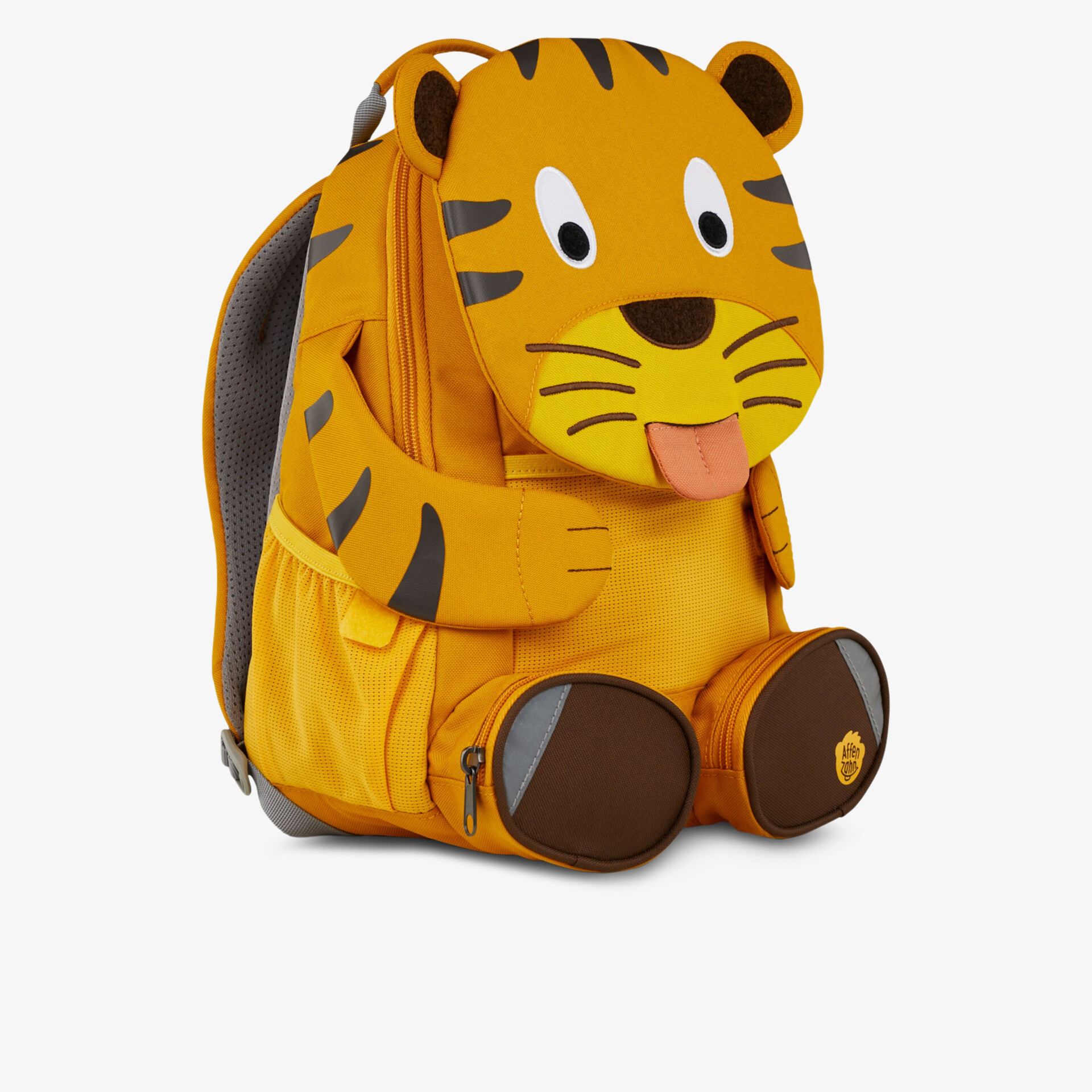 Kinderrucksack mit fröhlichem Tiger-Design, praktische Taschen und gepolsterte Gurte für bequemen Tragekomfort