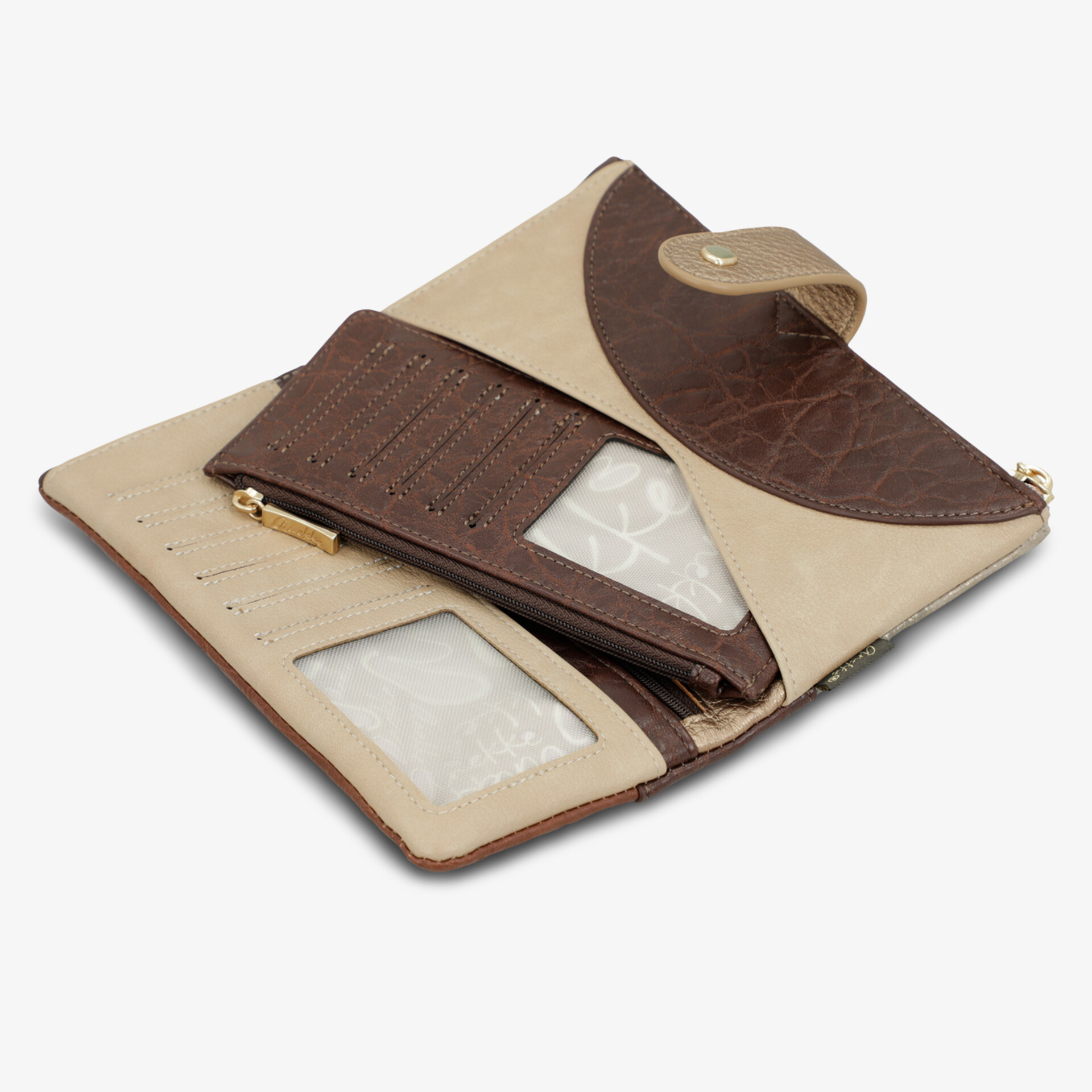 Elegante braune Geldbörse mit vielen Fächern aus hochwertigem Leder.