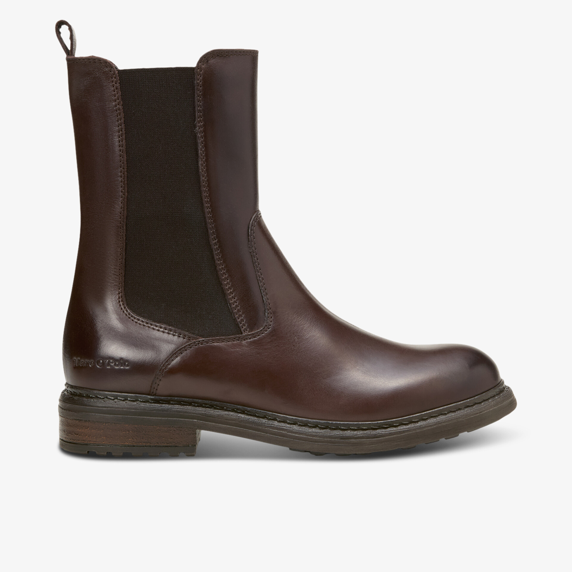 Braune Chelsea Stiefel aus Leder mit elastischen Seiteneinsätzen und robustem Absatz, elegante und bequeme Passform