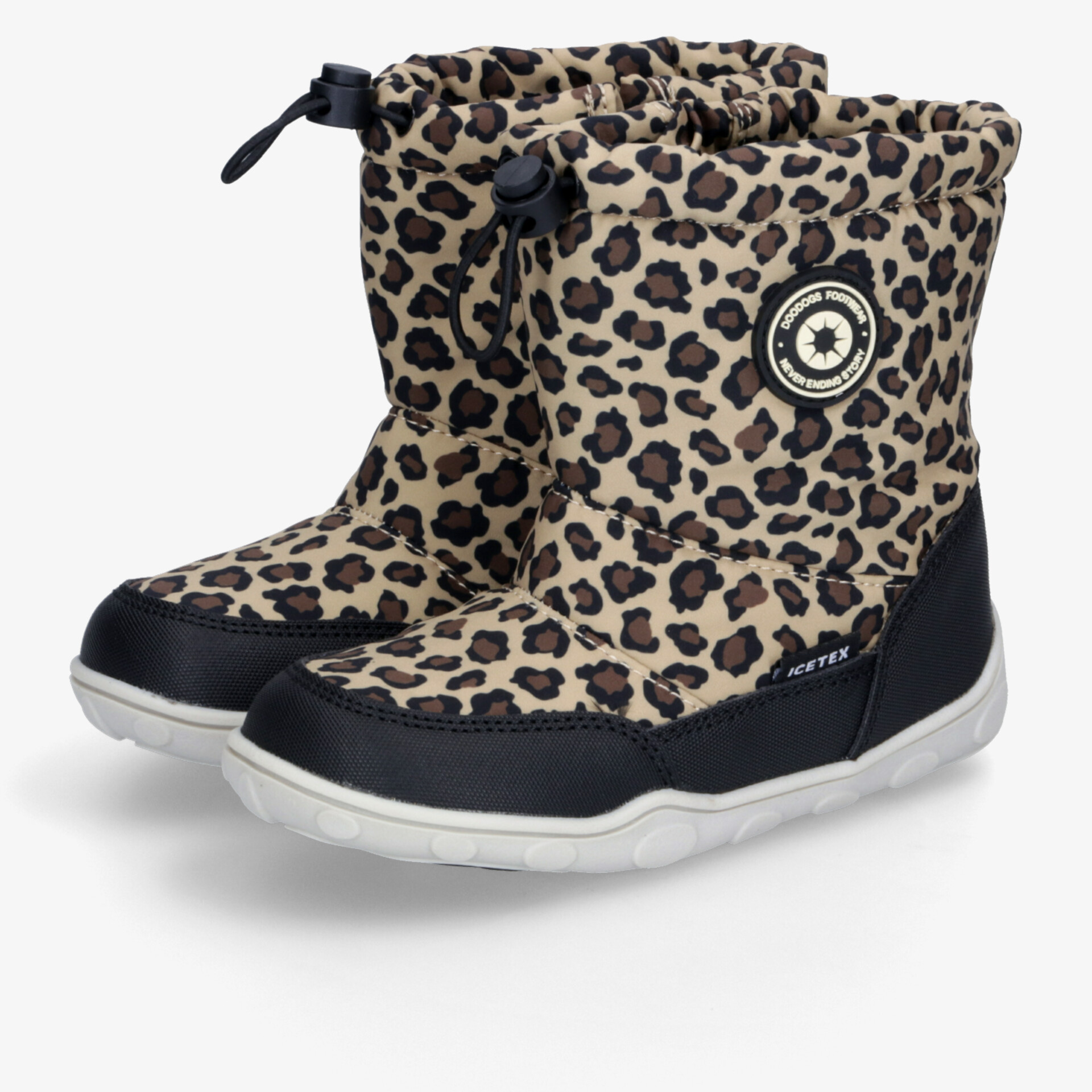 Warmes Paar Winterstiefel mit modischem Leopardenmuster und rutschfester Sohle für angenehmen Komfort