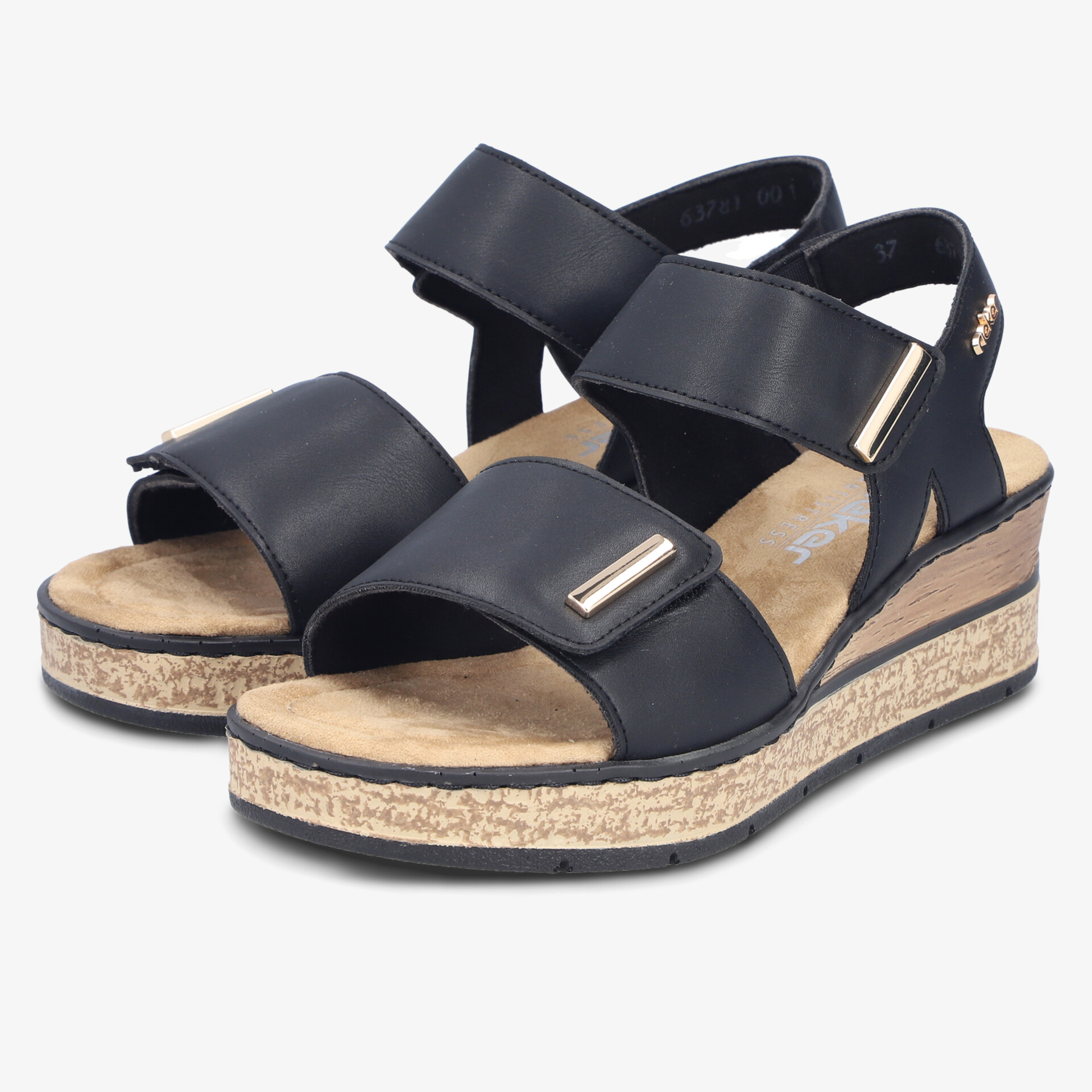 Bequeme Sandalen mit verstellbarem Klettverschluss und modischem Keilabsatz, ideal für sommerlichen Komfort