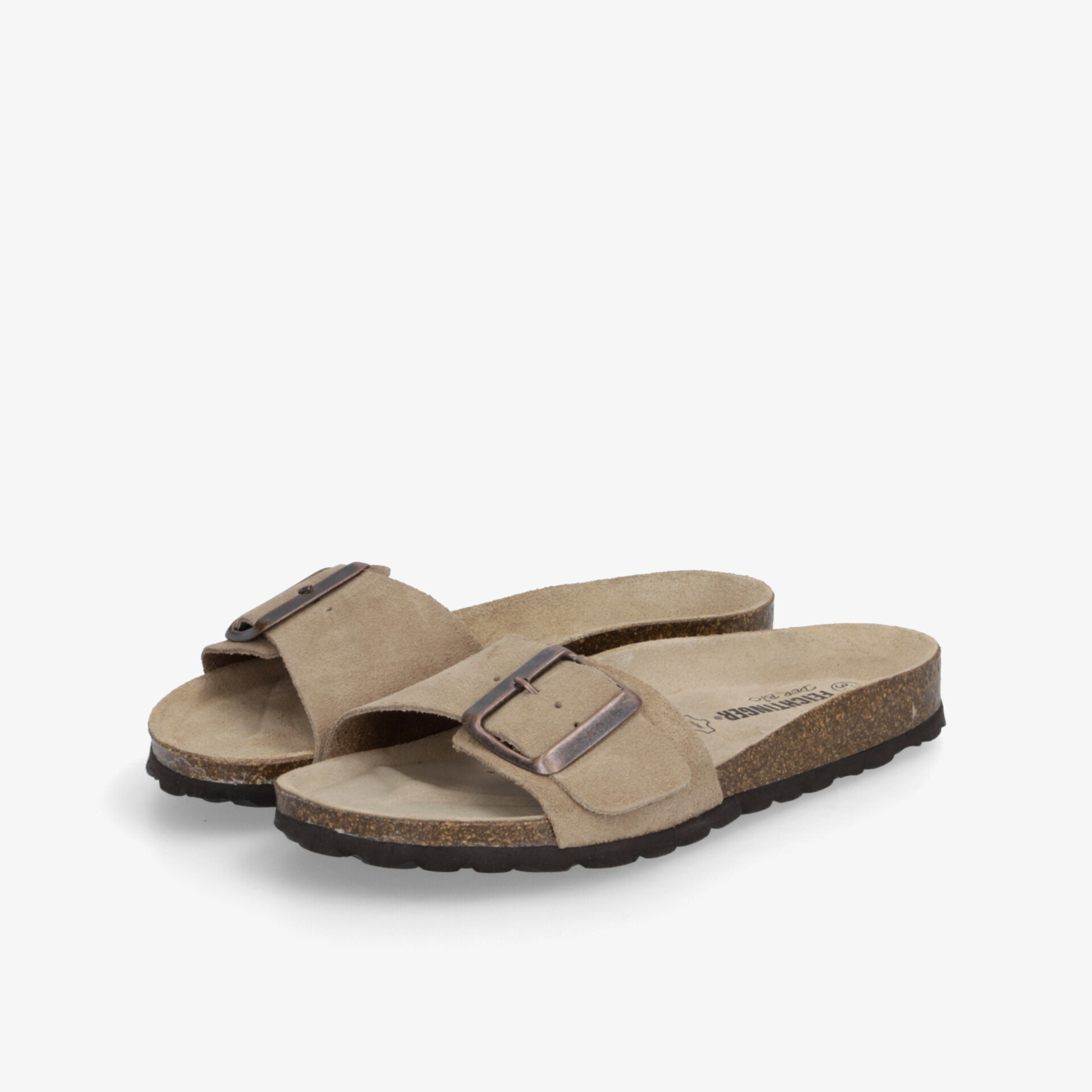Bequeme Sandalen in natürlicher Farbe mit verstellbarem Riemen und rutschfester Sohle, ideales ergonomisches Fußbett
